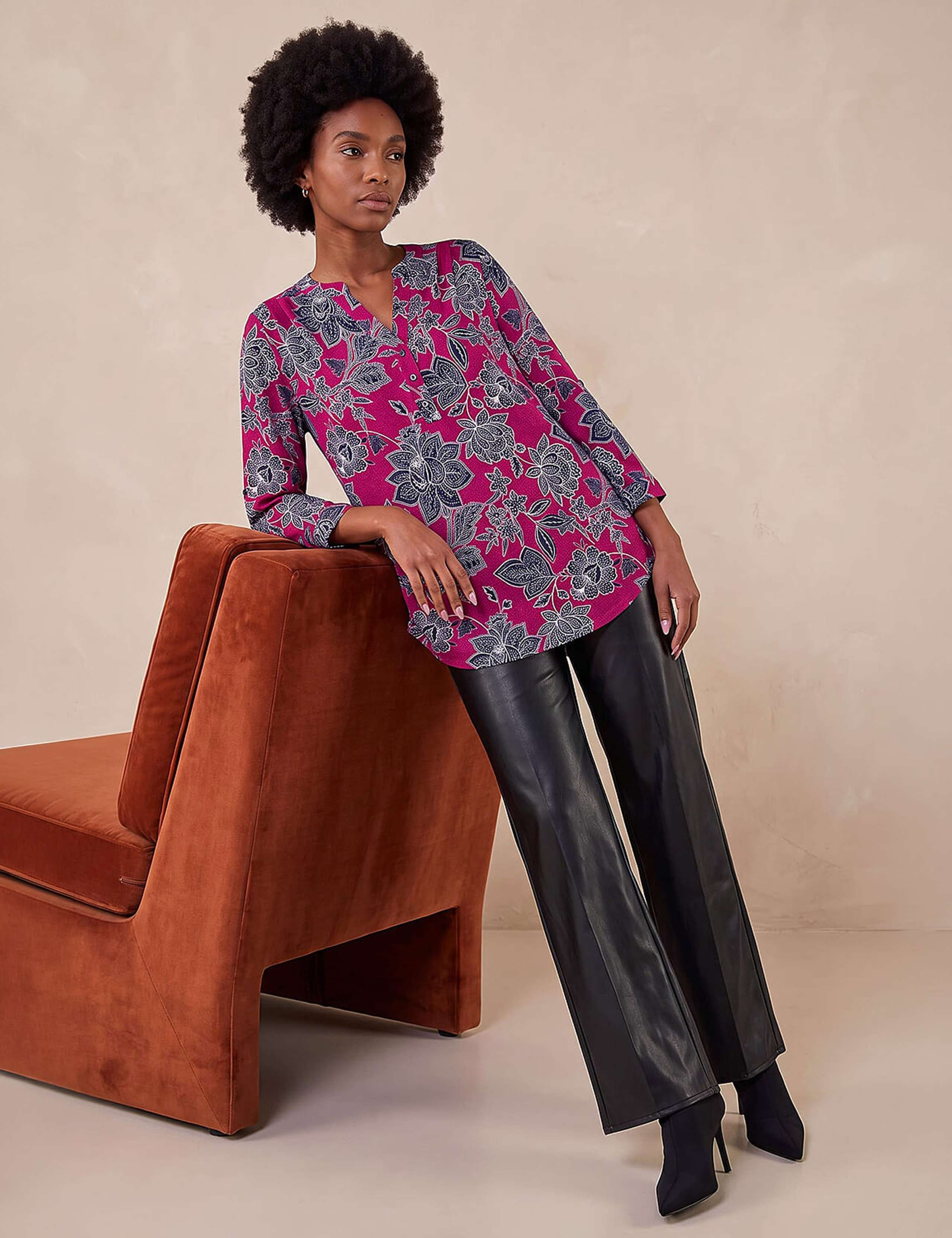 Floral Notch Neck Shirt 3 of 4