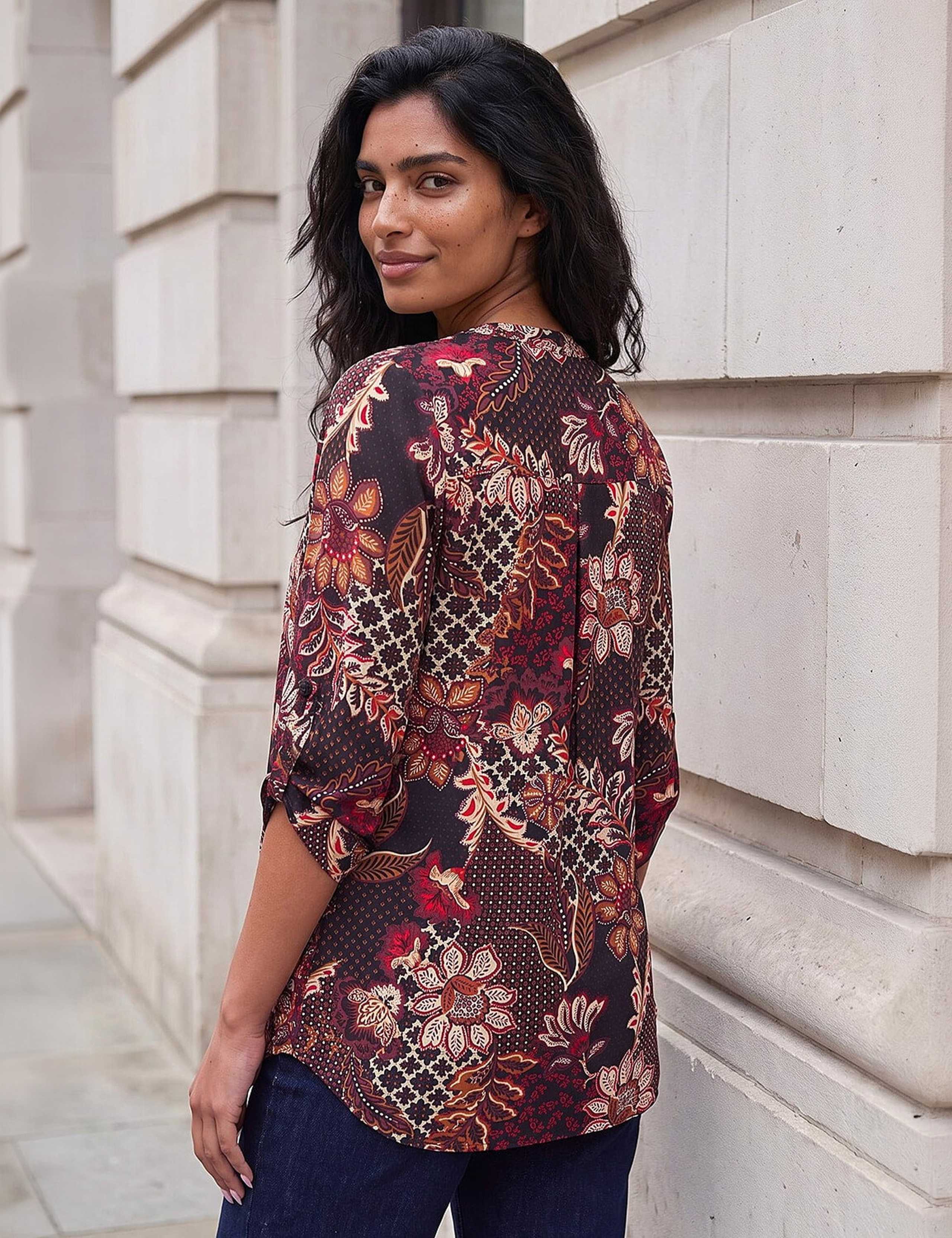 Floral Notch Neck Shirt 3 of 4