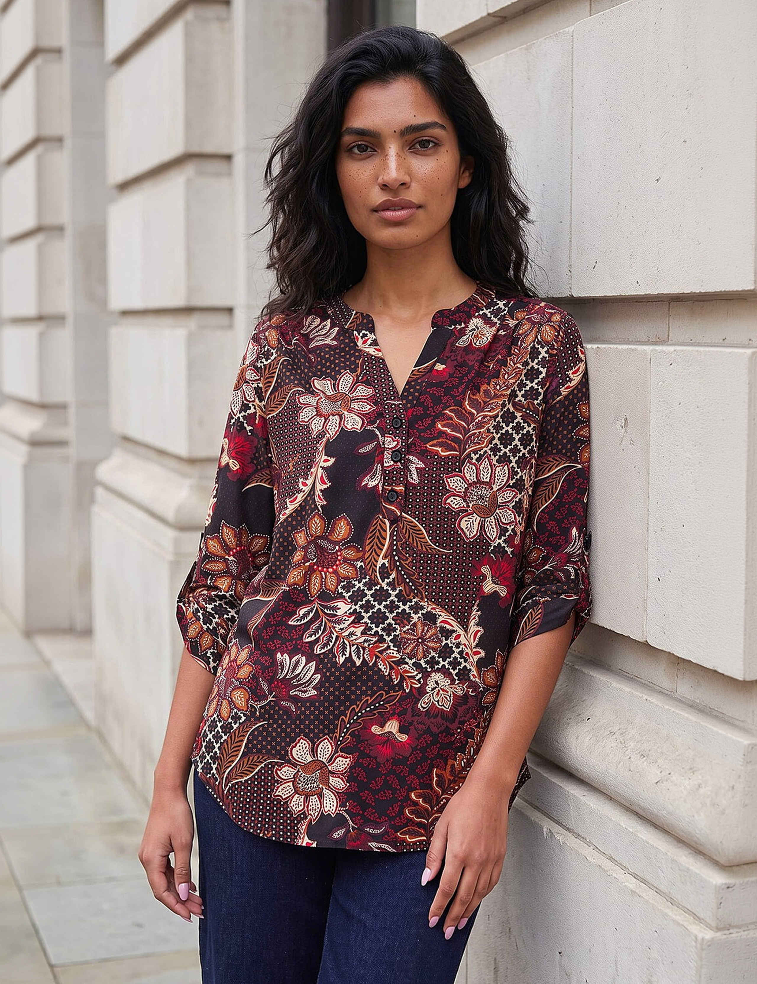 Floral Notch Neck Shirt 4 of 4