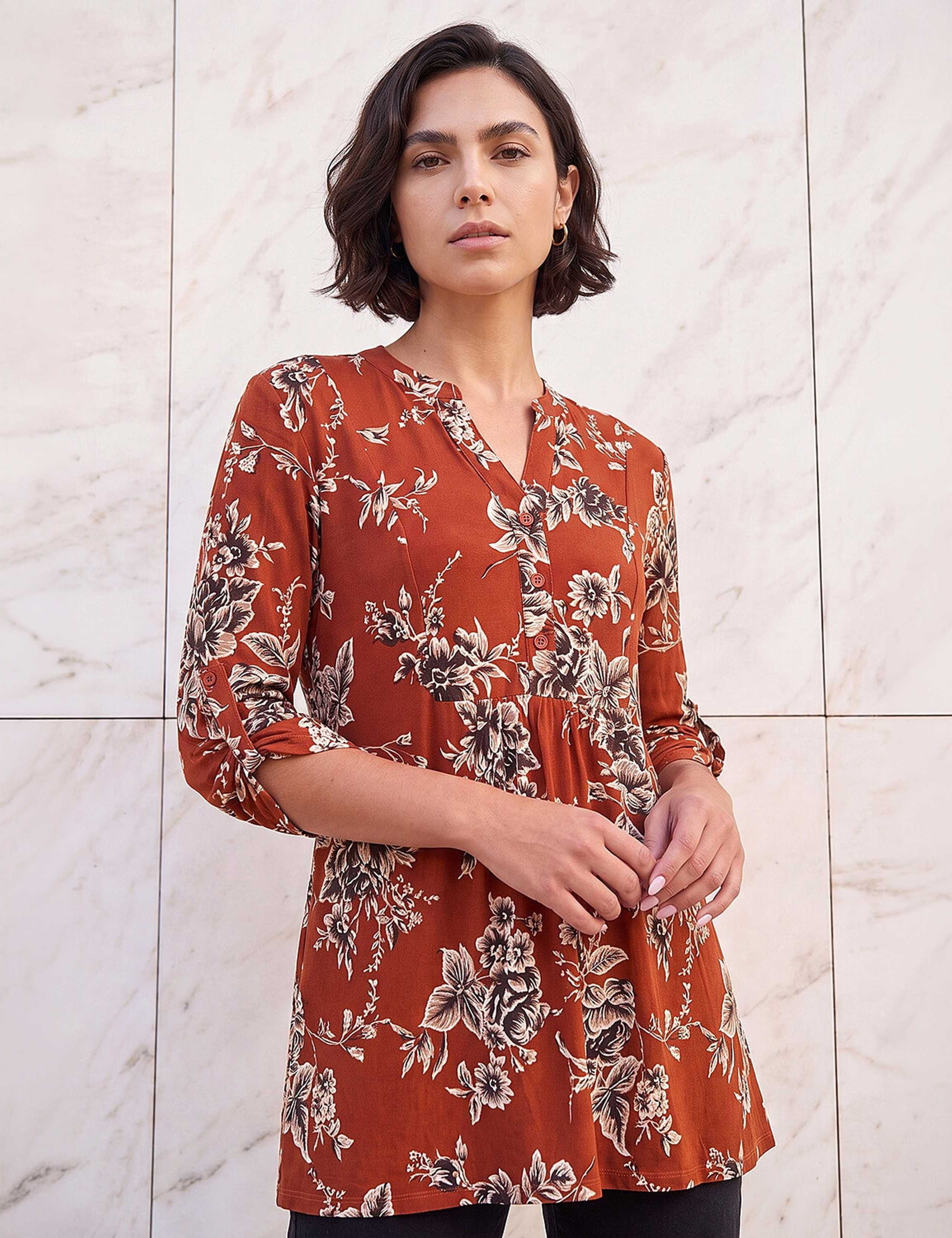 Puff Print Tunic Shirt 1 of 4