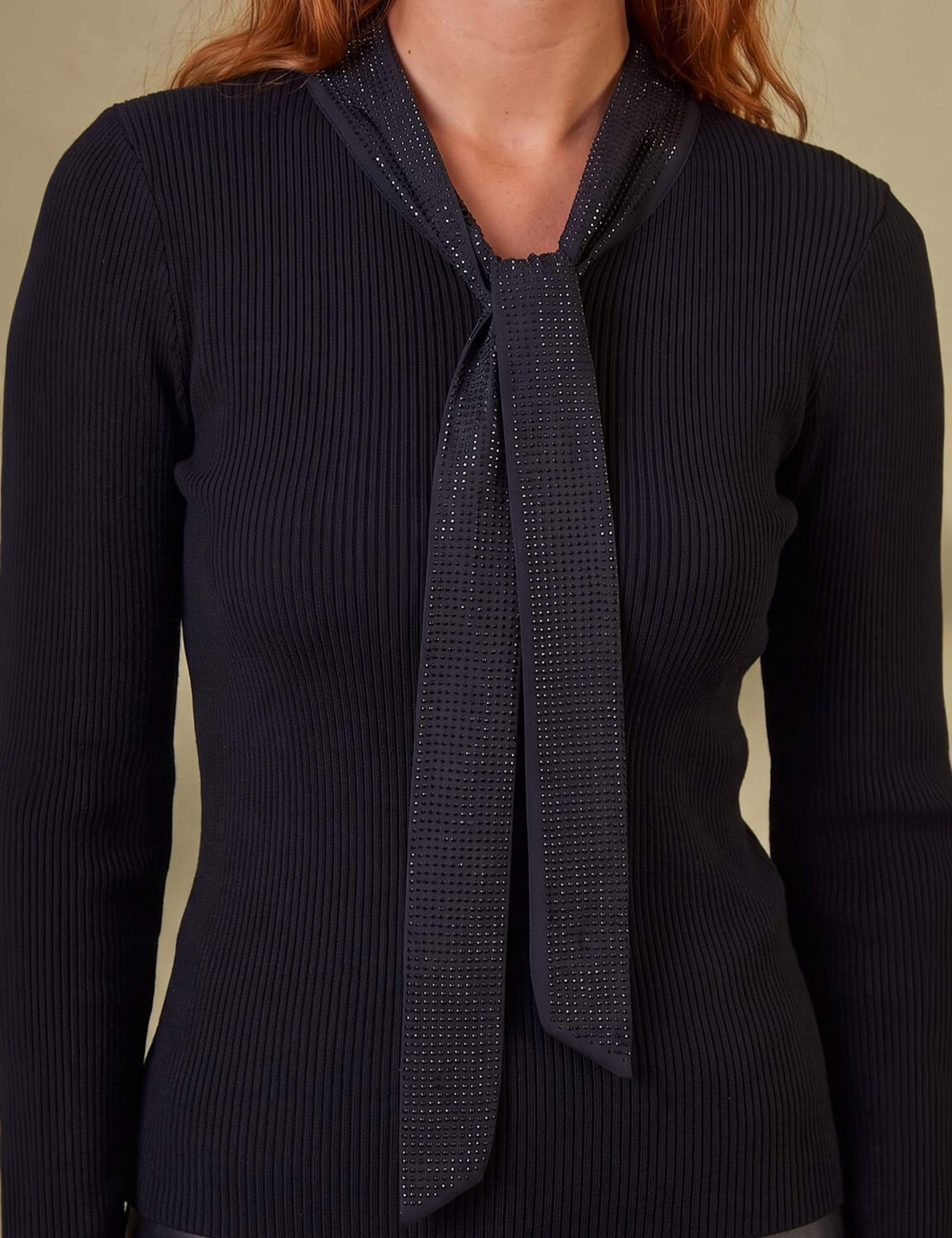 Embellished Tie Knit Top 3 of 4