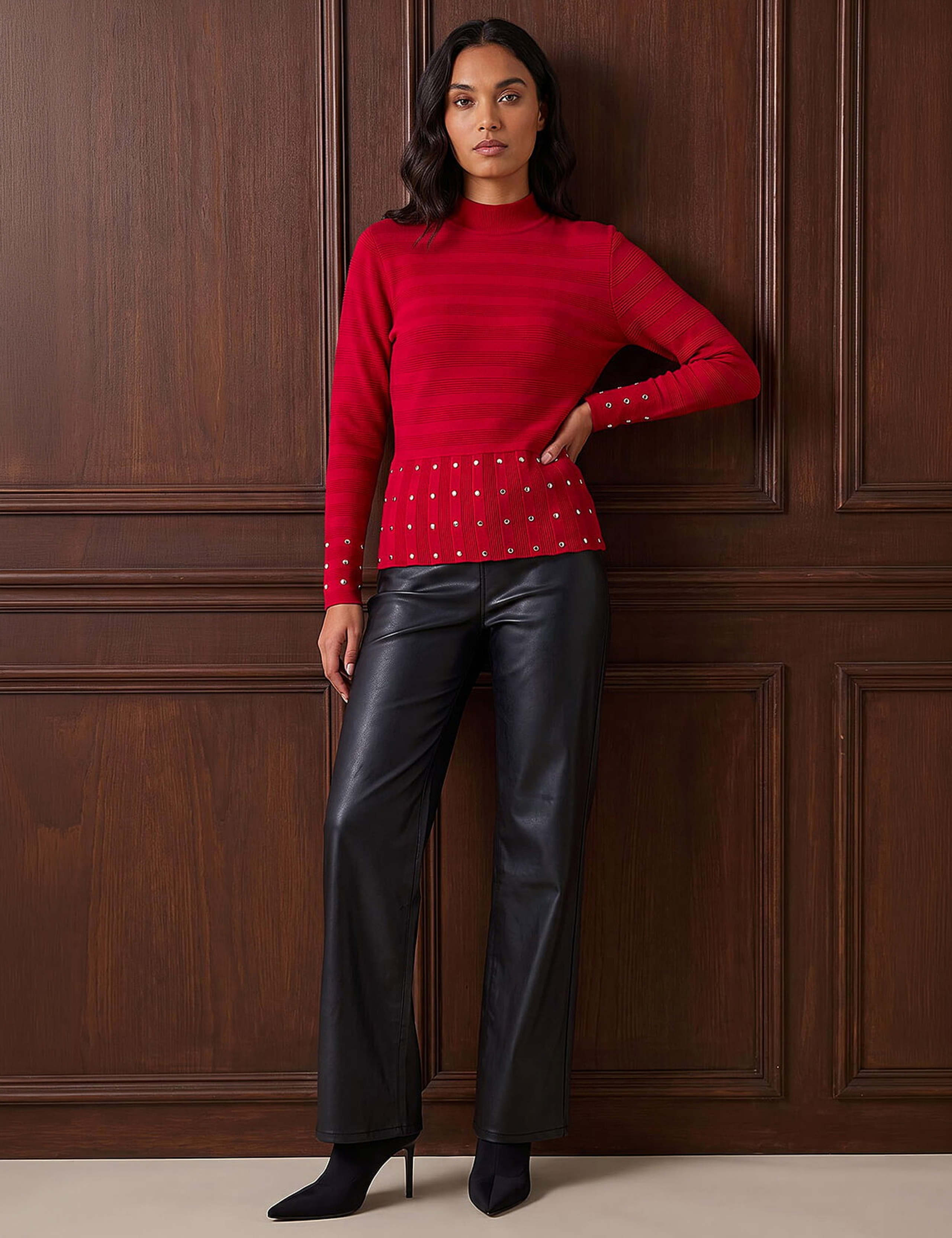 Studded Peplum Knit Top 2 of 4