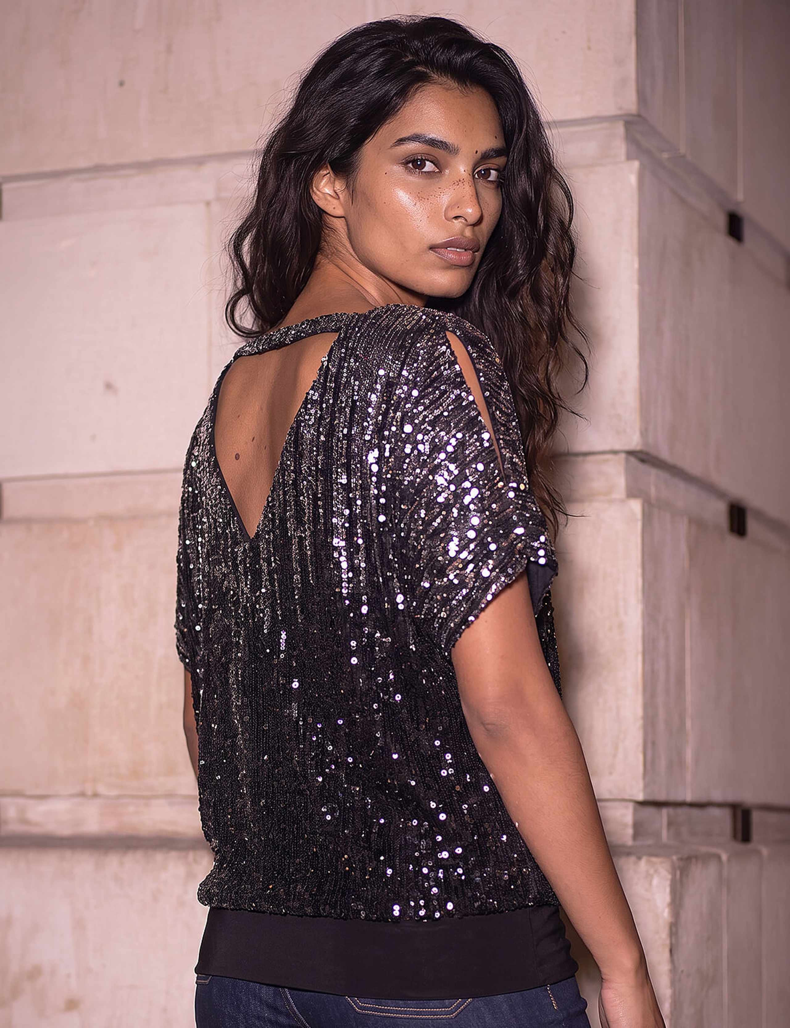 Mesh Ombre Sequin Top 2 of 4
