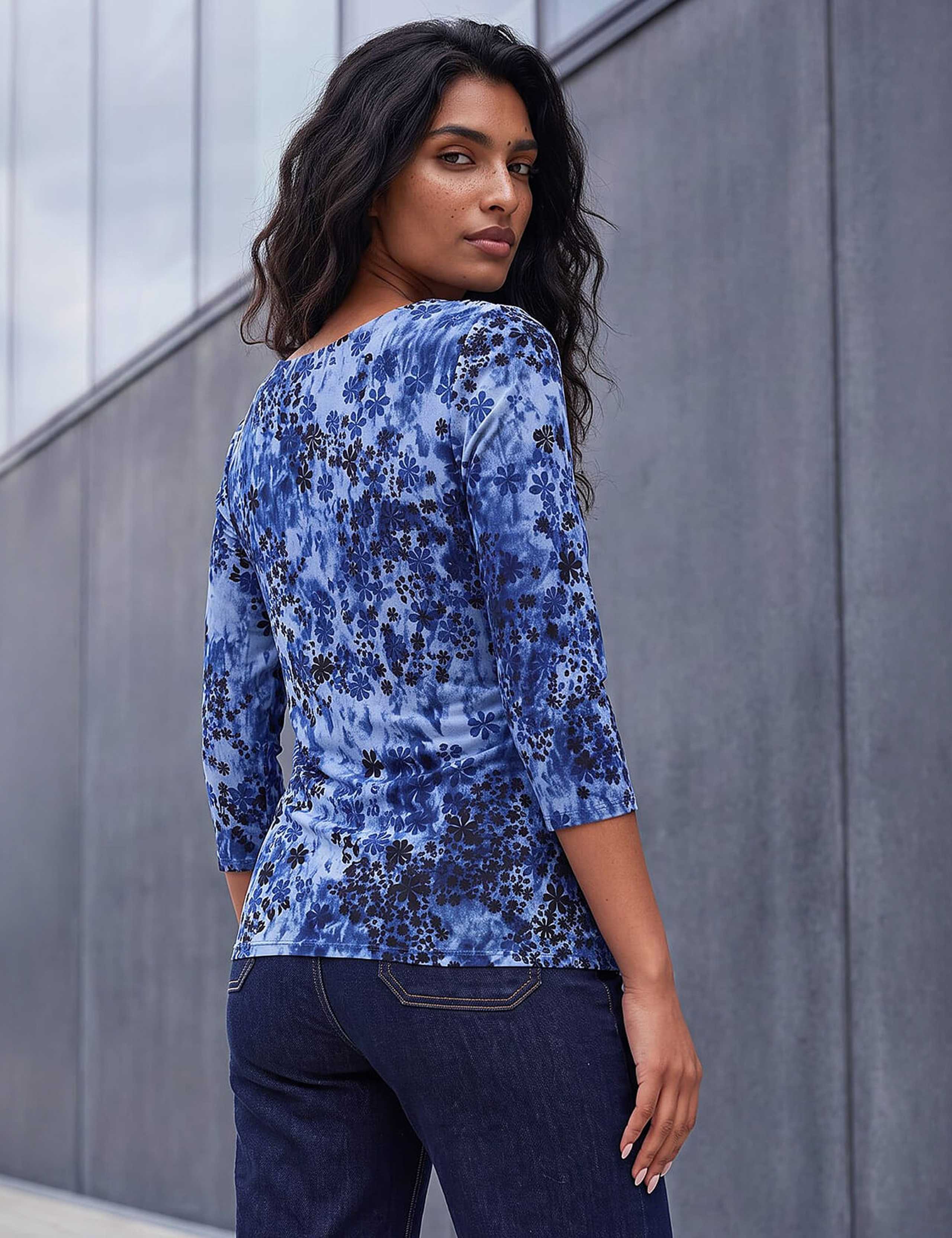 Shadow Floral Cowl Neck Top 4 of 4