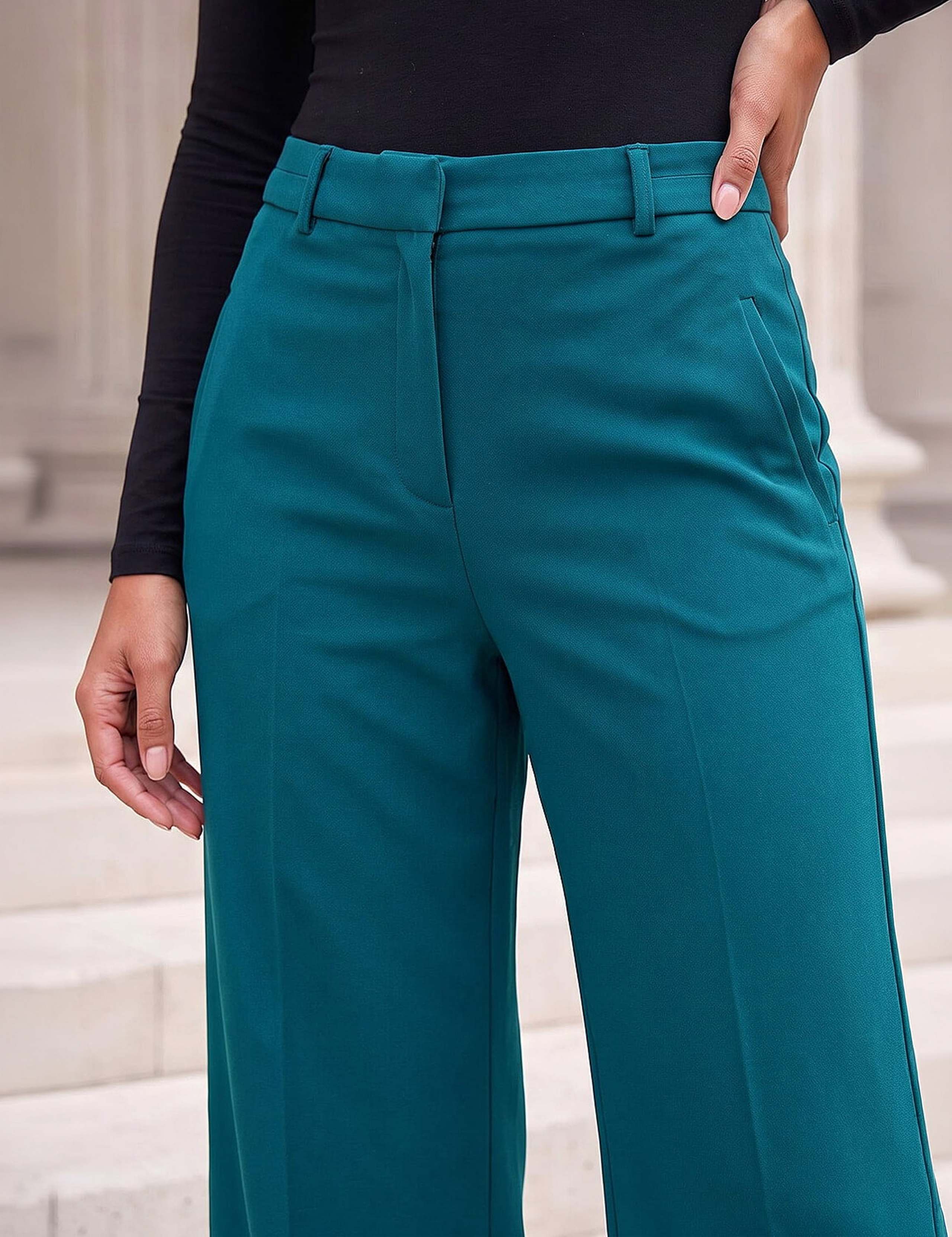 Wide Leg Trousers with Stretch 3 of 4