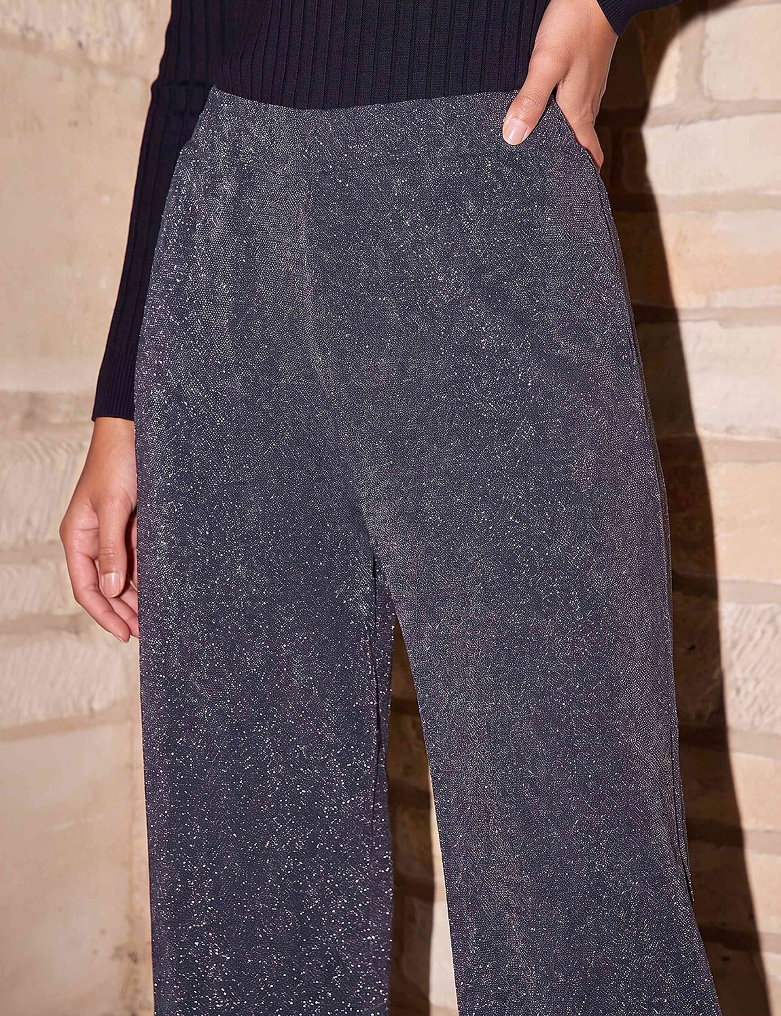 Petite Shimmer Wide Leg Trousers 4 of 4