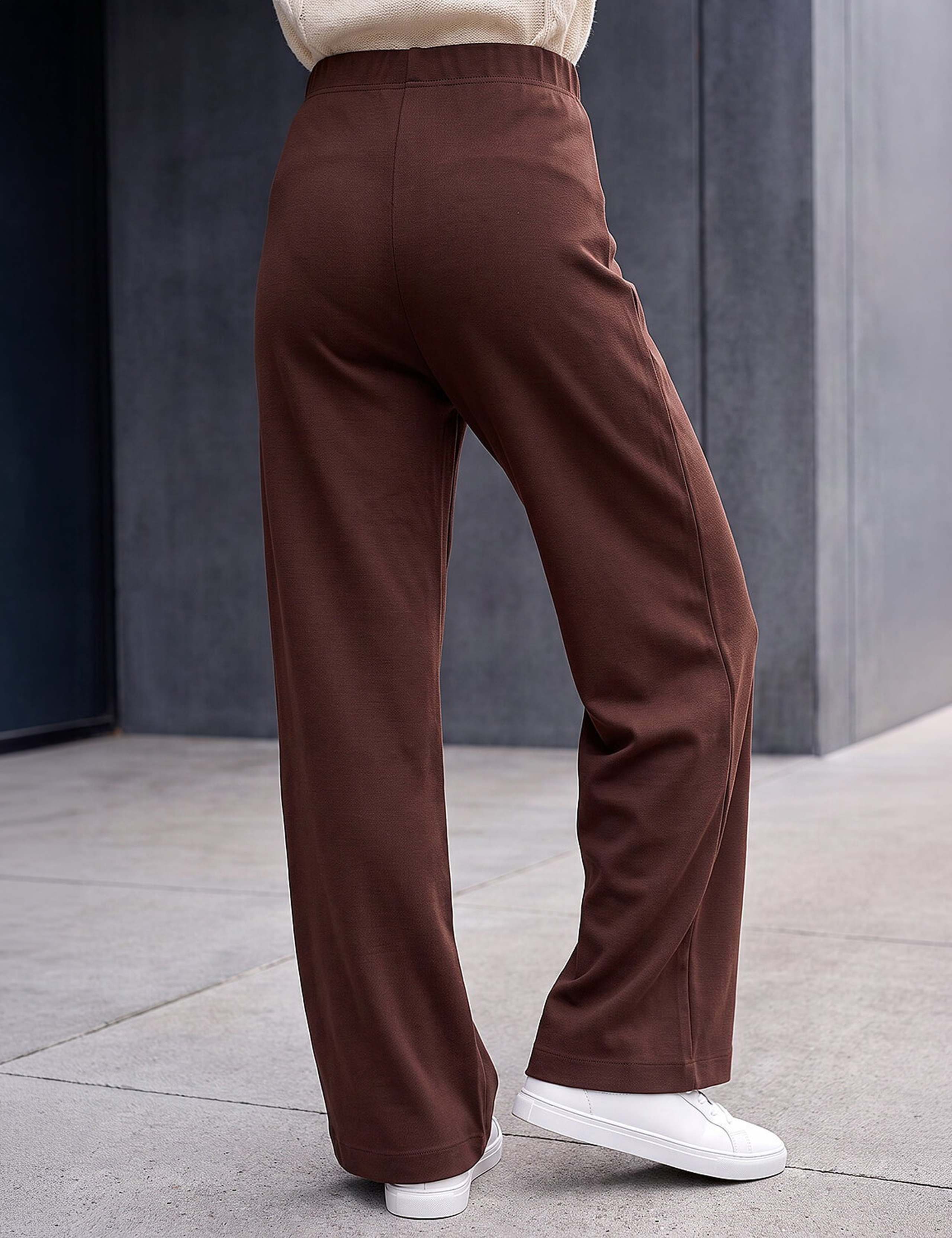 Brushed Ribbed Wide Leg Trousers 3 of 4