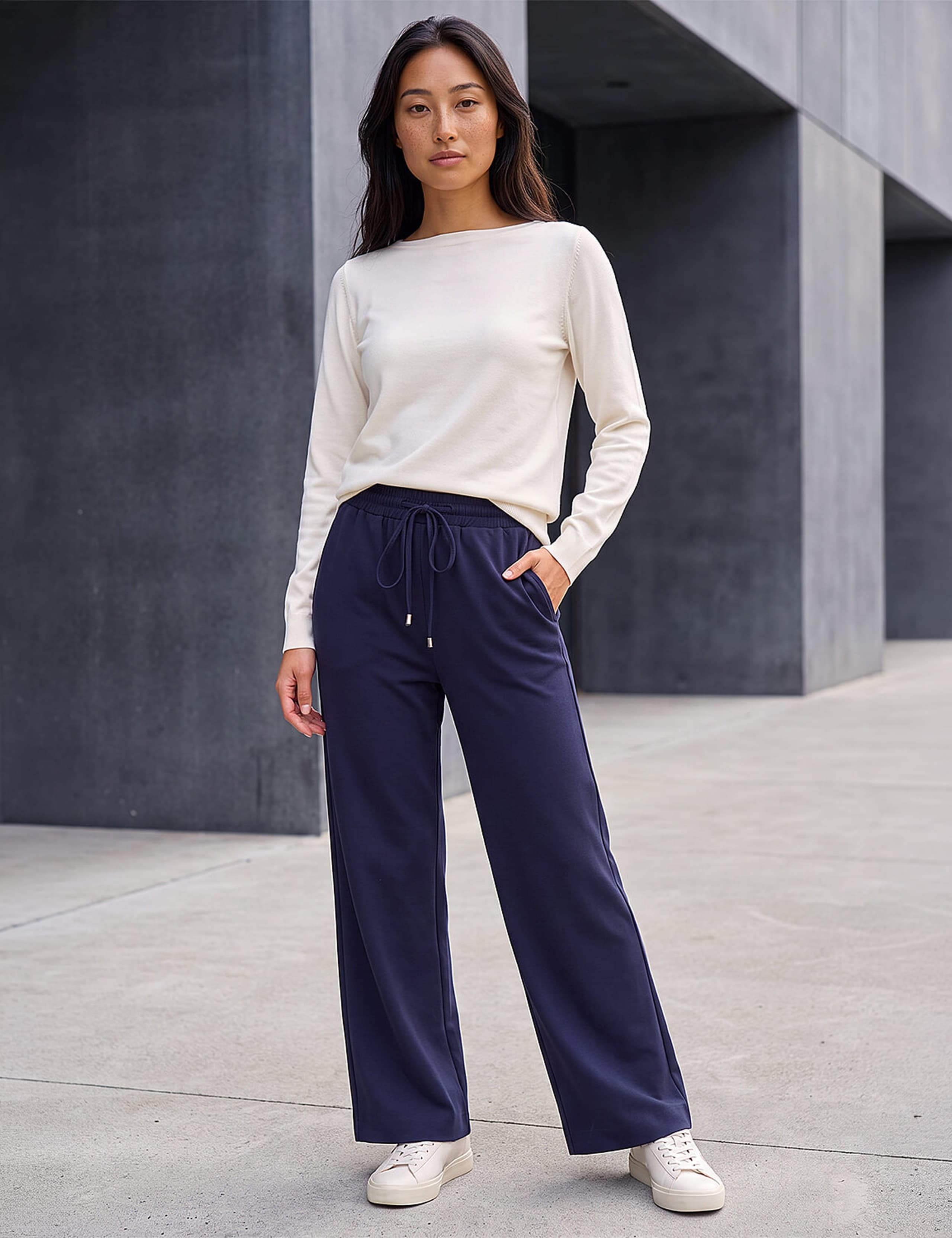 Petite Drawstring Ponte Trousers 2 of 4