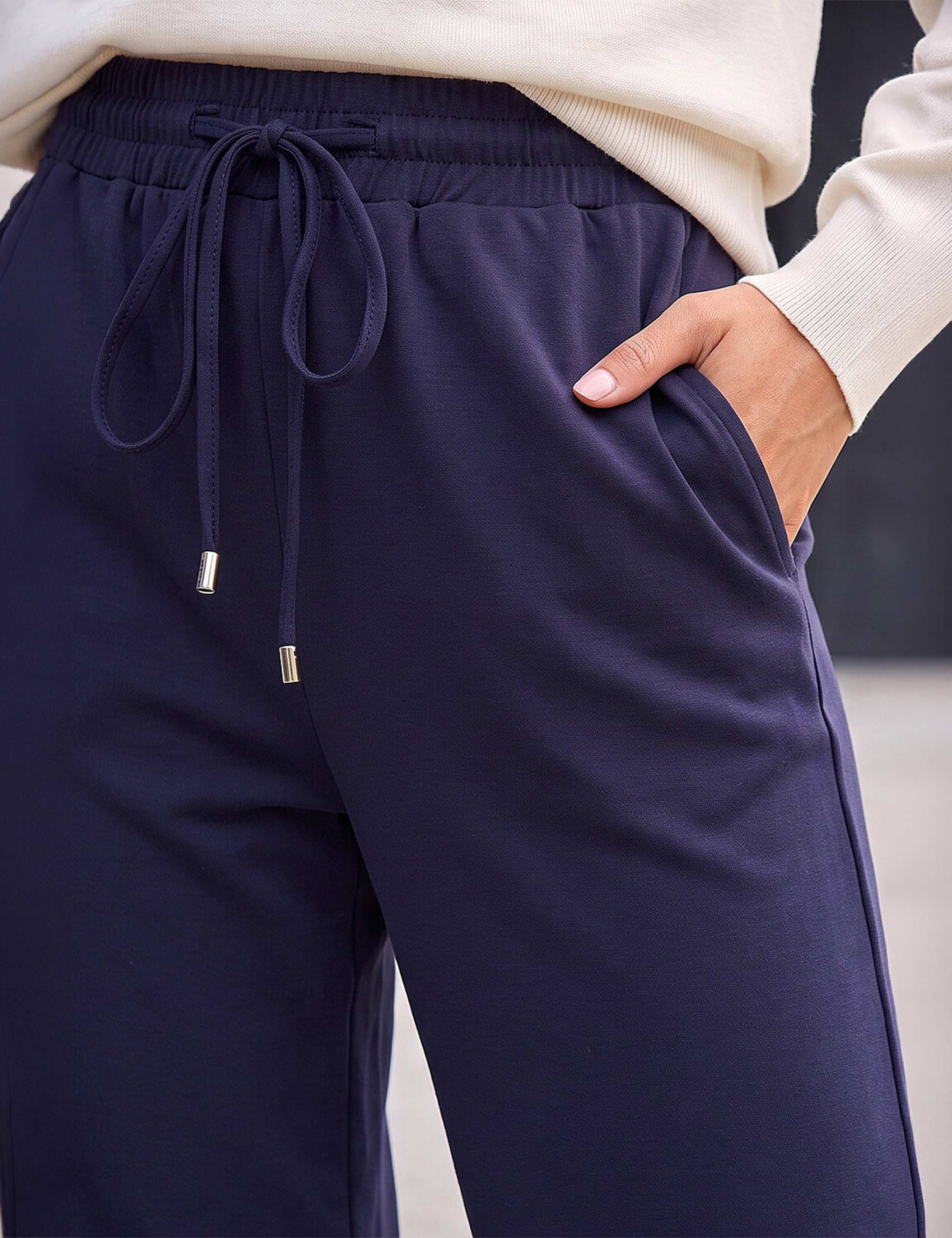 Petite Drawstring Ponte Trousers 4 of 4