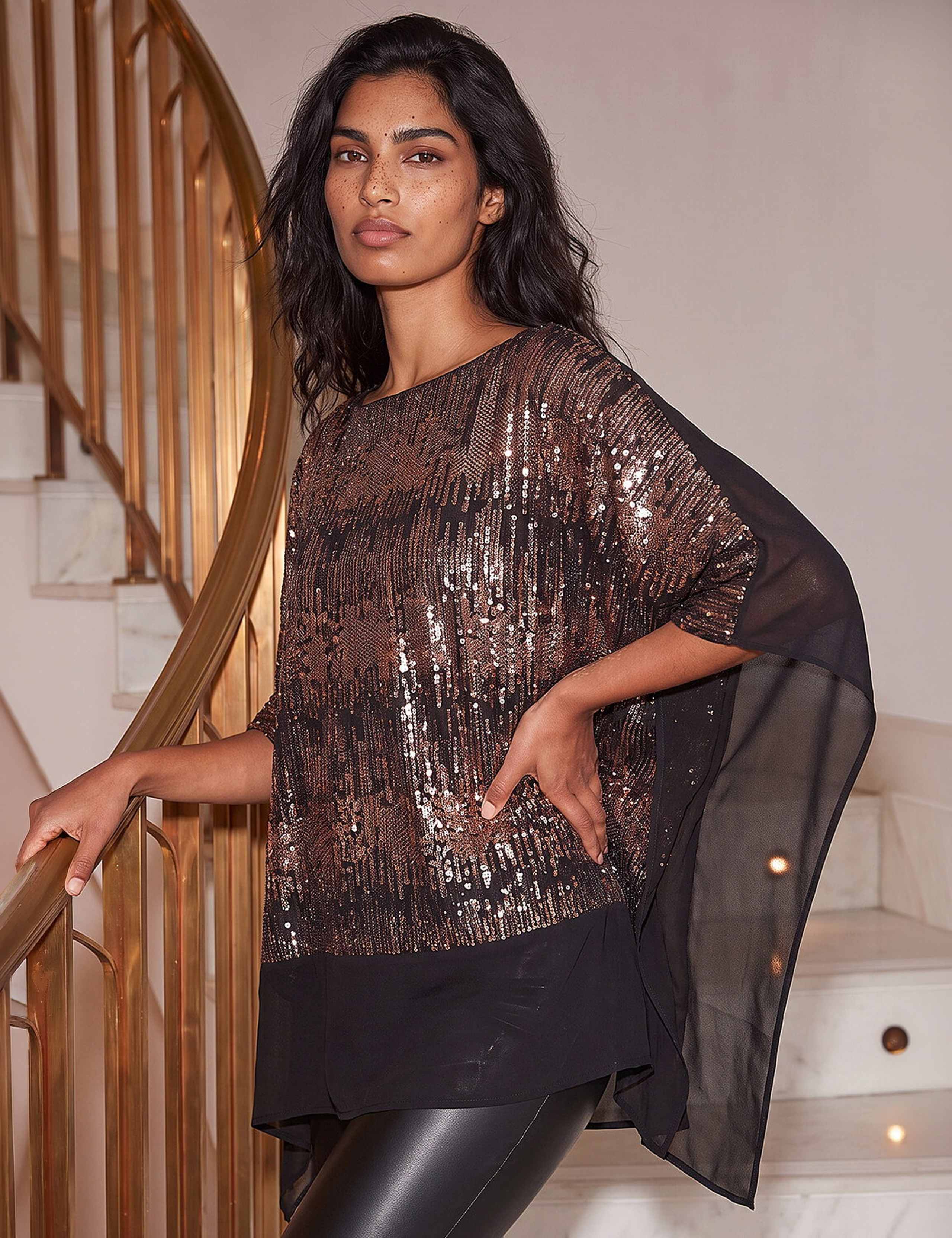 Ombre Sequin Top 2 of 4