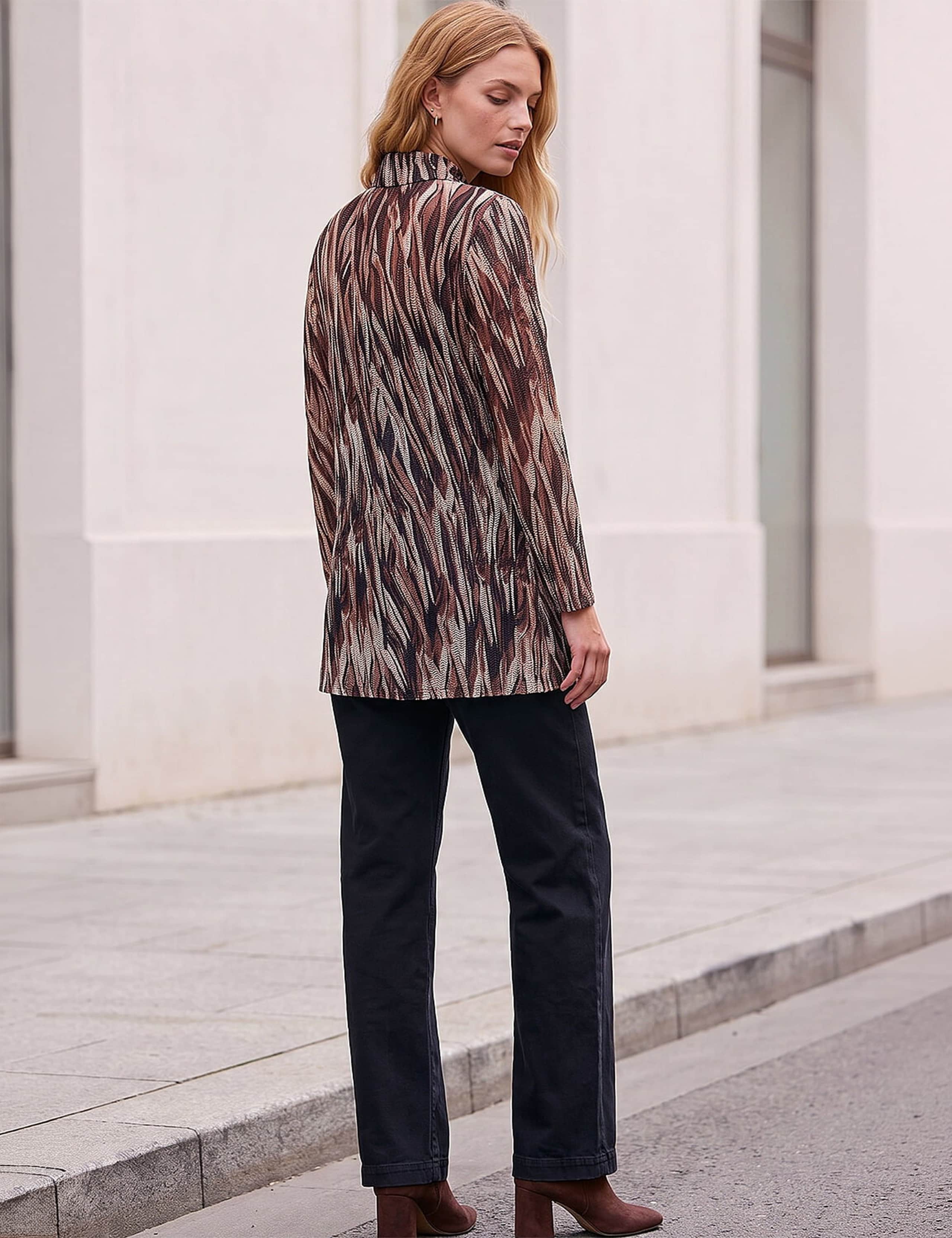 Abstract Print Cowl Neck Tunic Top 3 of 4