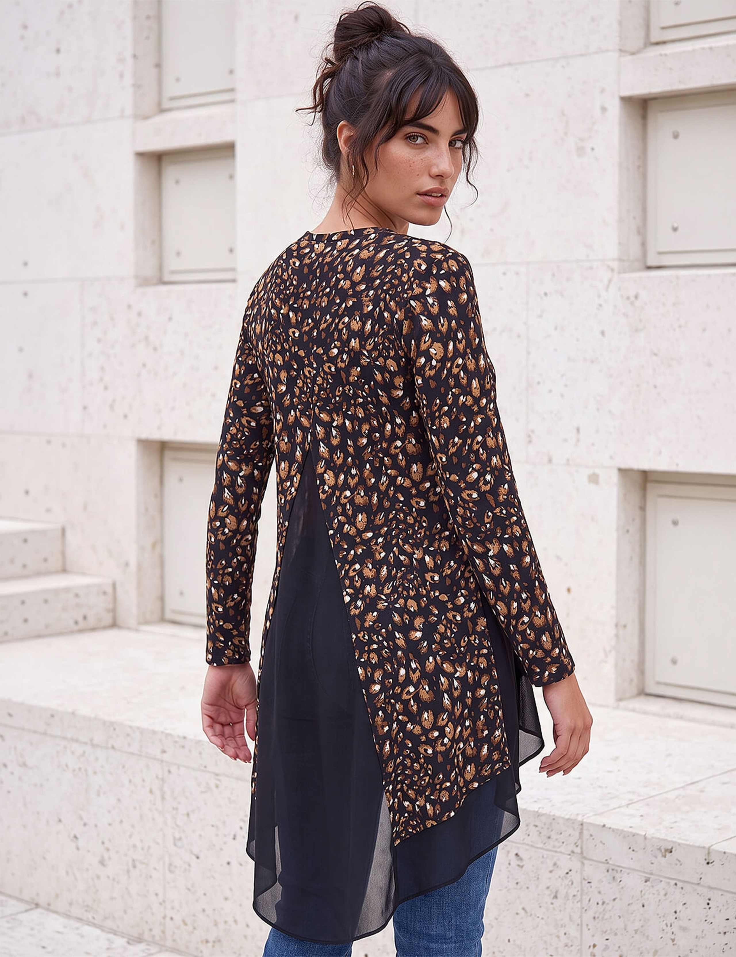 Abstract Print Tunic Top 3 of 4