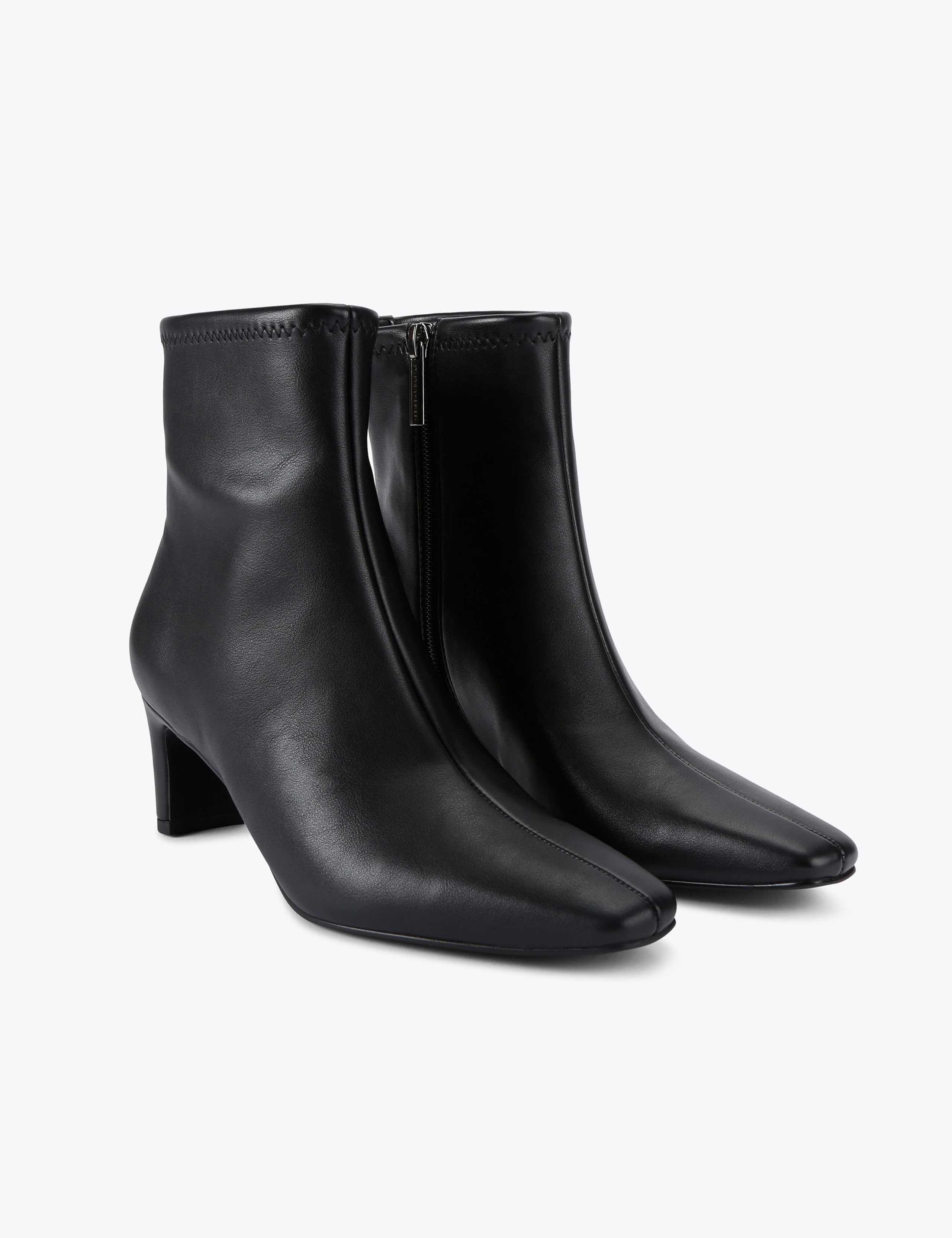 Leather Block Heel Ankle Boots 3 of 4