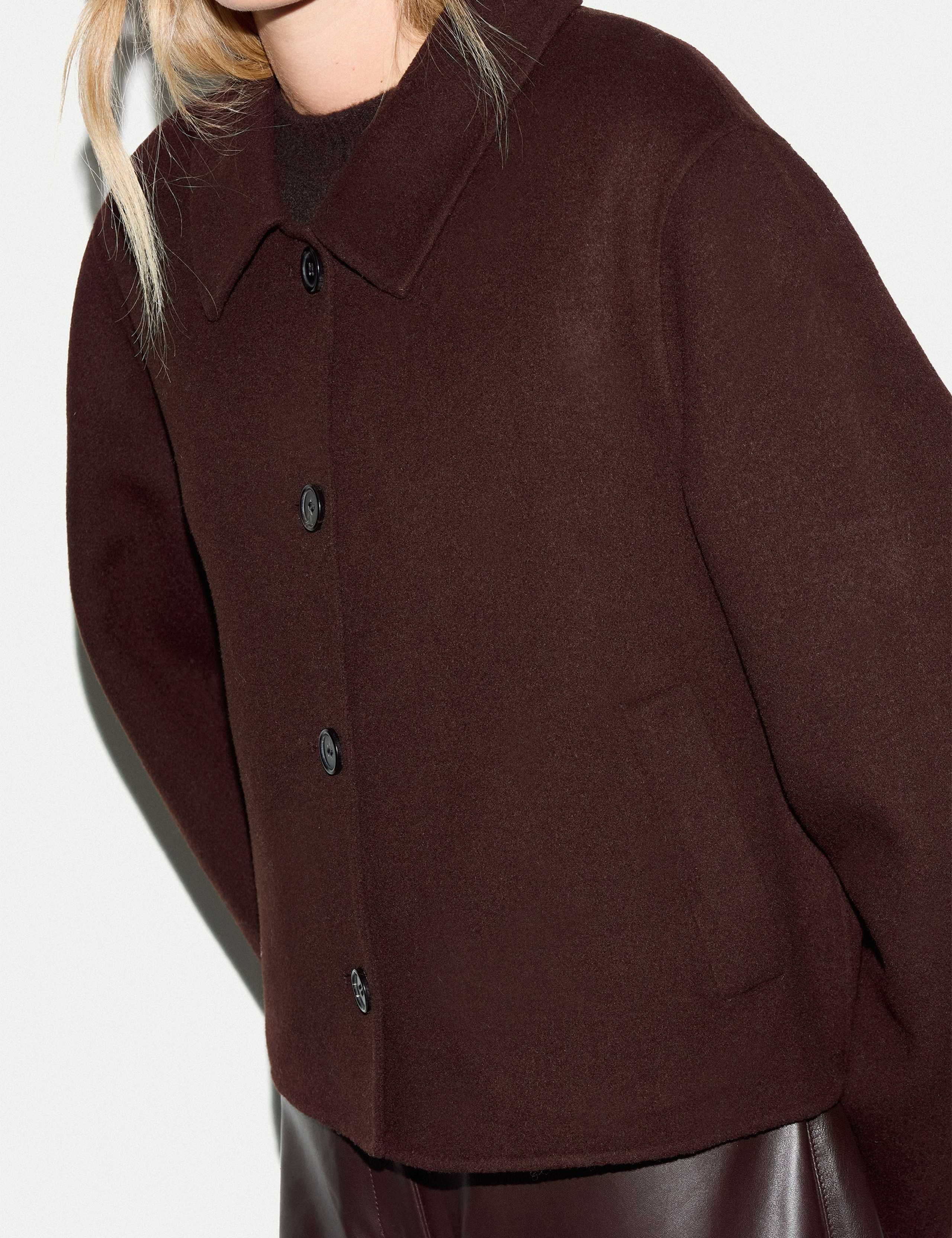 Wool Rich Double Faced Cropped Coat 6 of 6