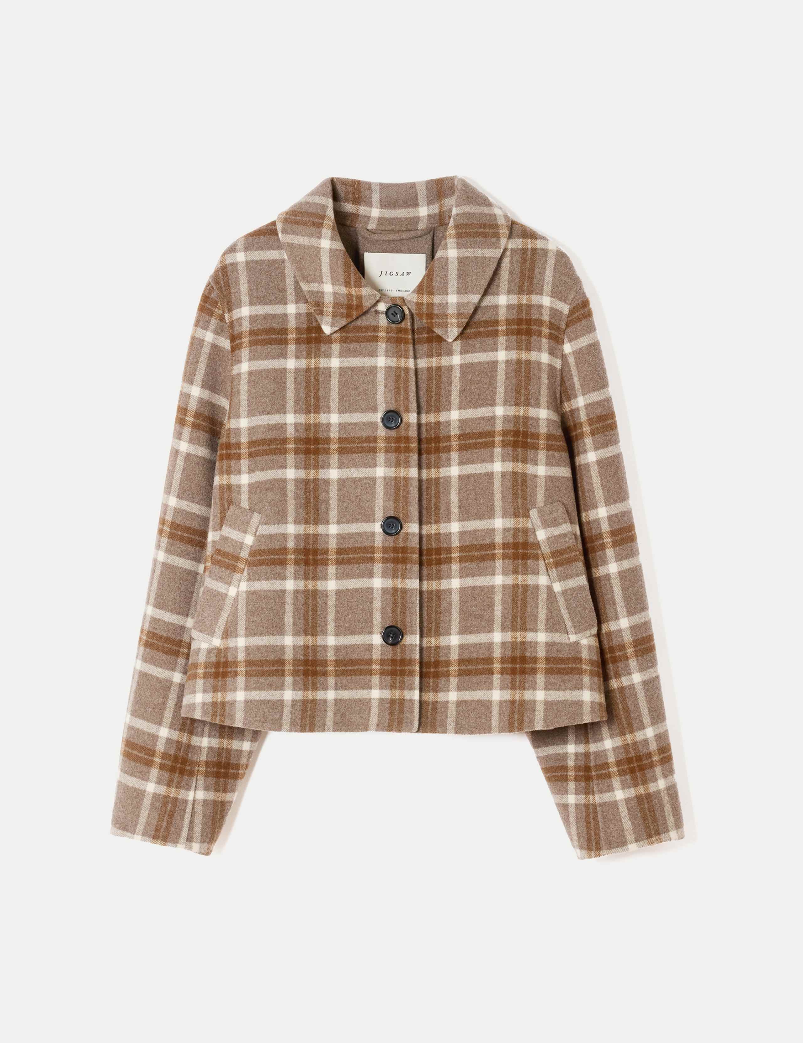 Wool Rich Checked Double Faced Coat 2 of 6