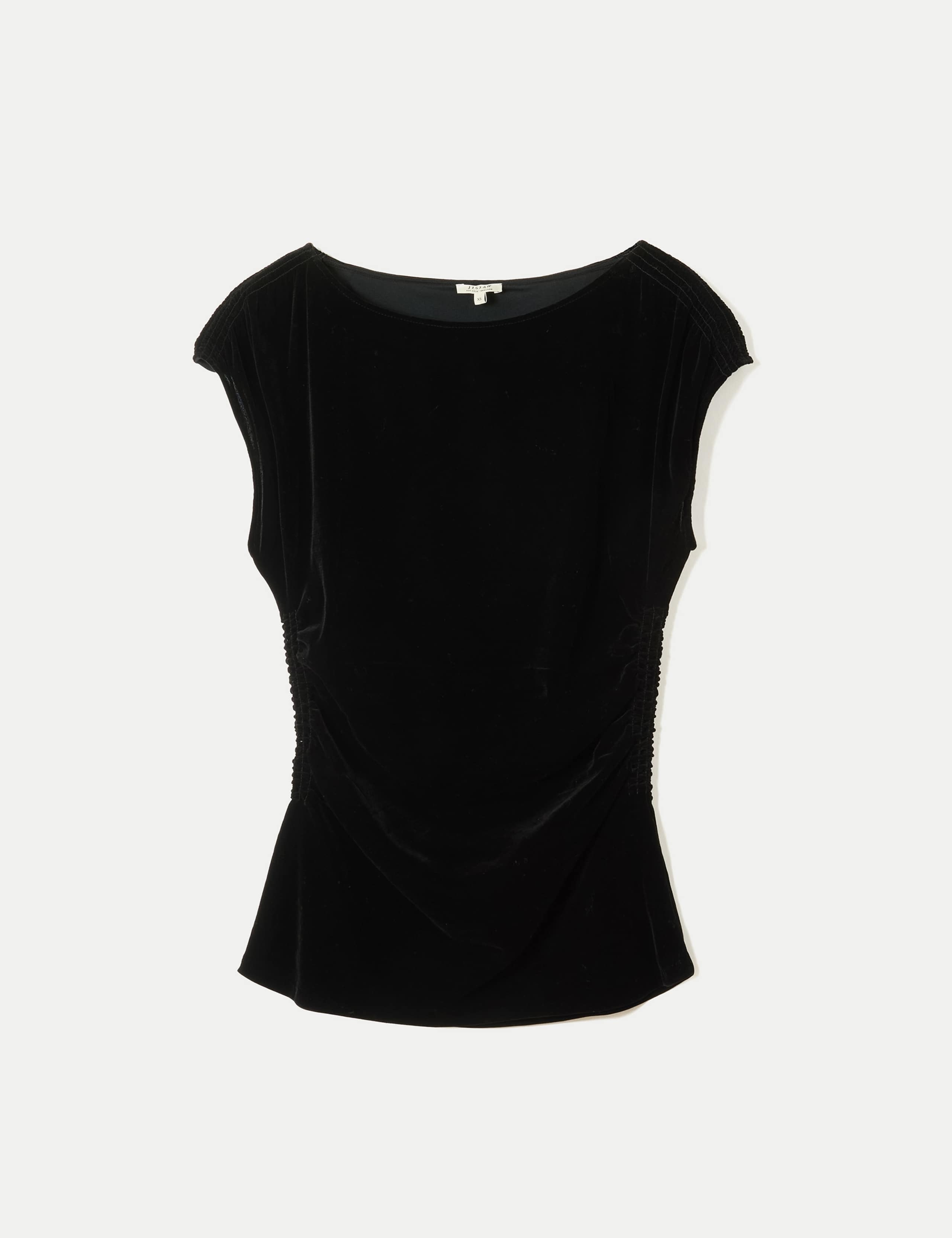 Velvet Ruched Slash Neck Top 2 of 7