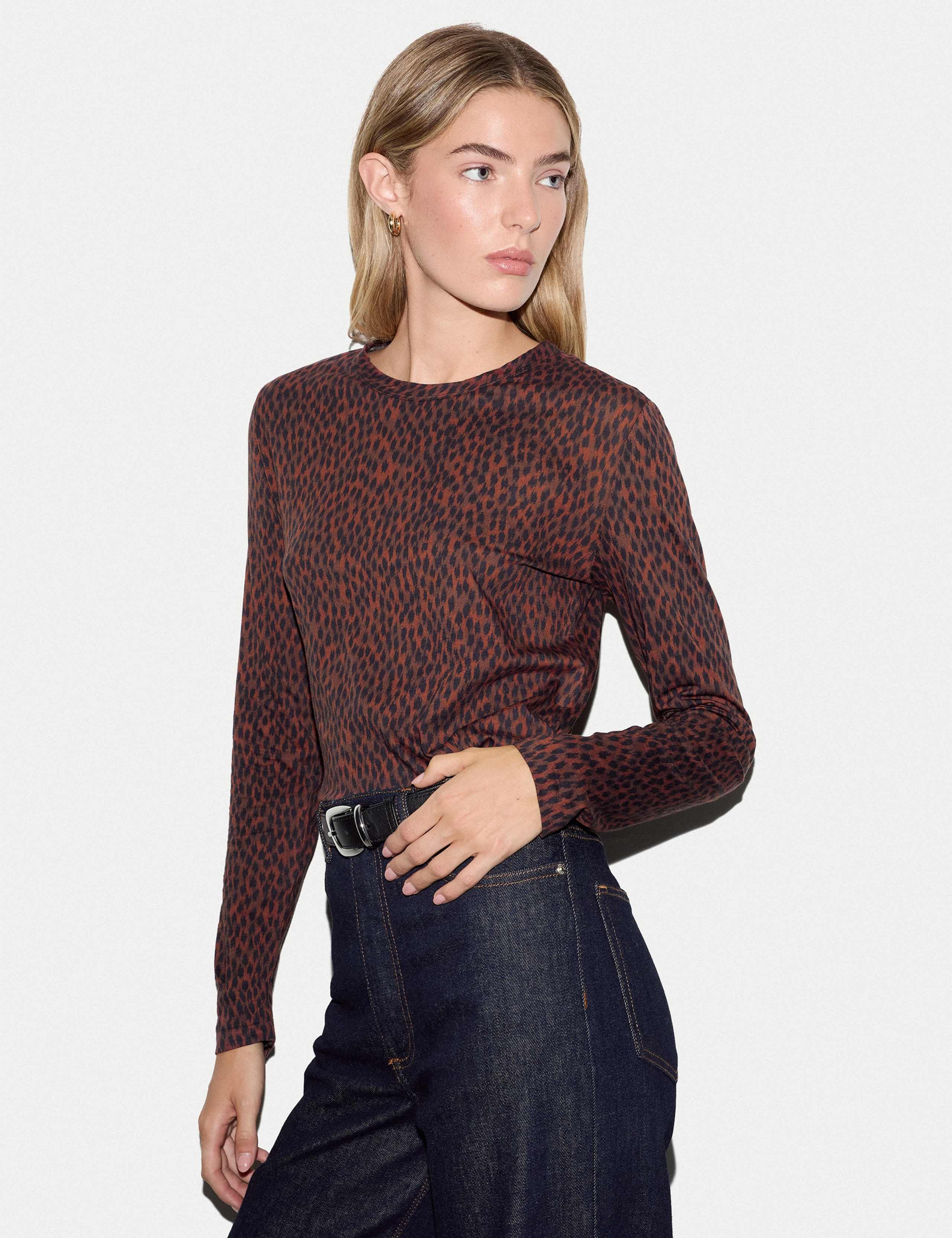 Pure Cotton Mini Leopard Print T-Shirt 1 of 5