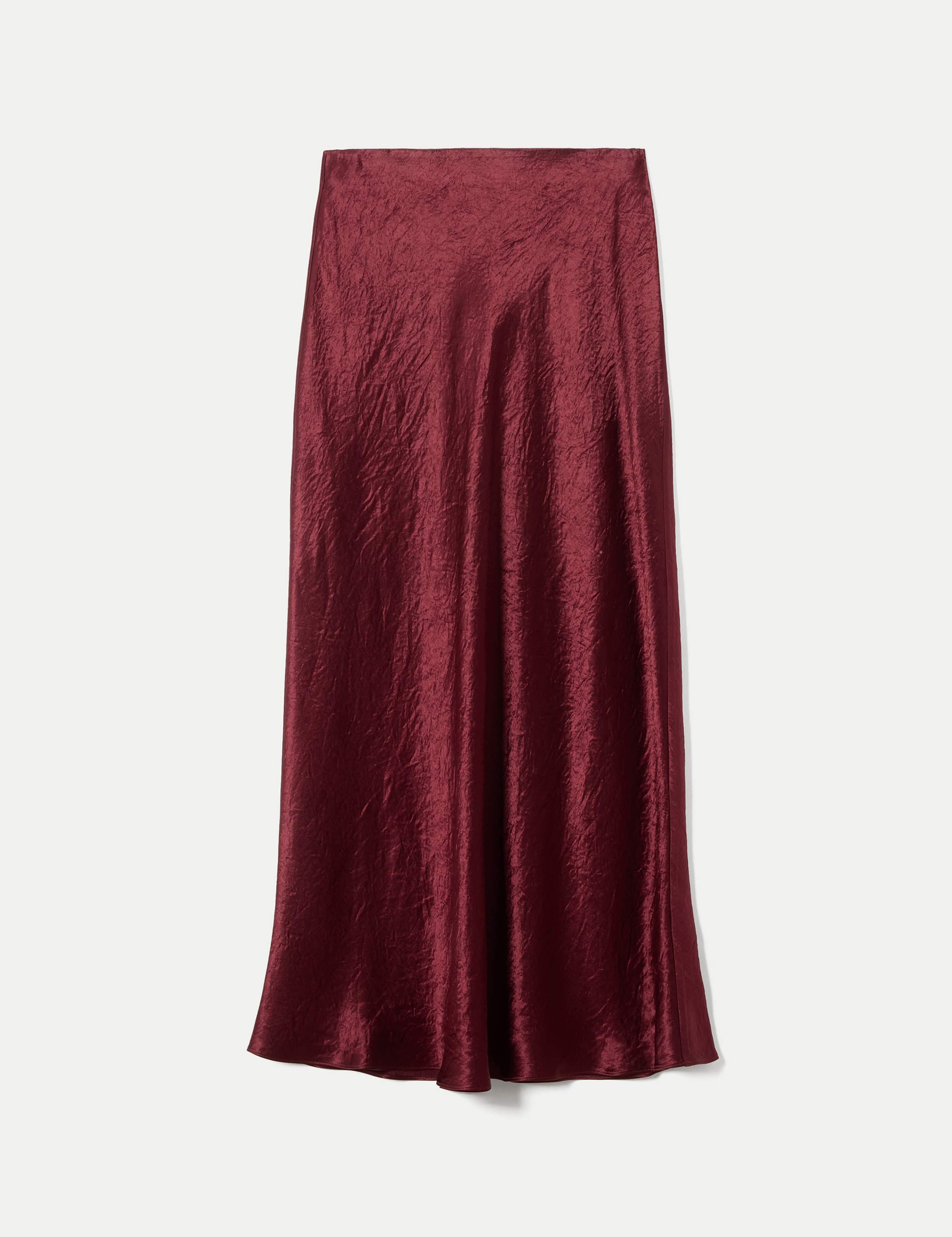 Satin Textured Bias Midi Slip Skirt 6 of 6