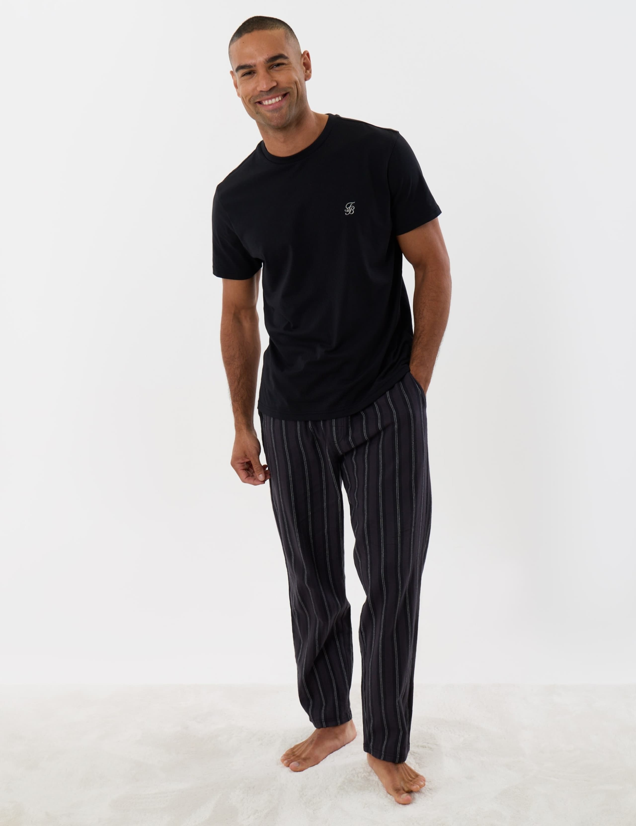 Cotton Rich Striped Flannel Pyjama Set 3 of 5