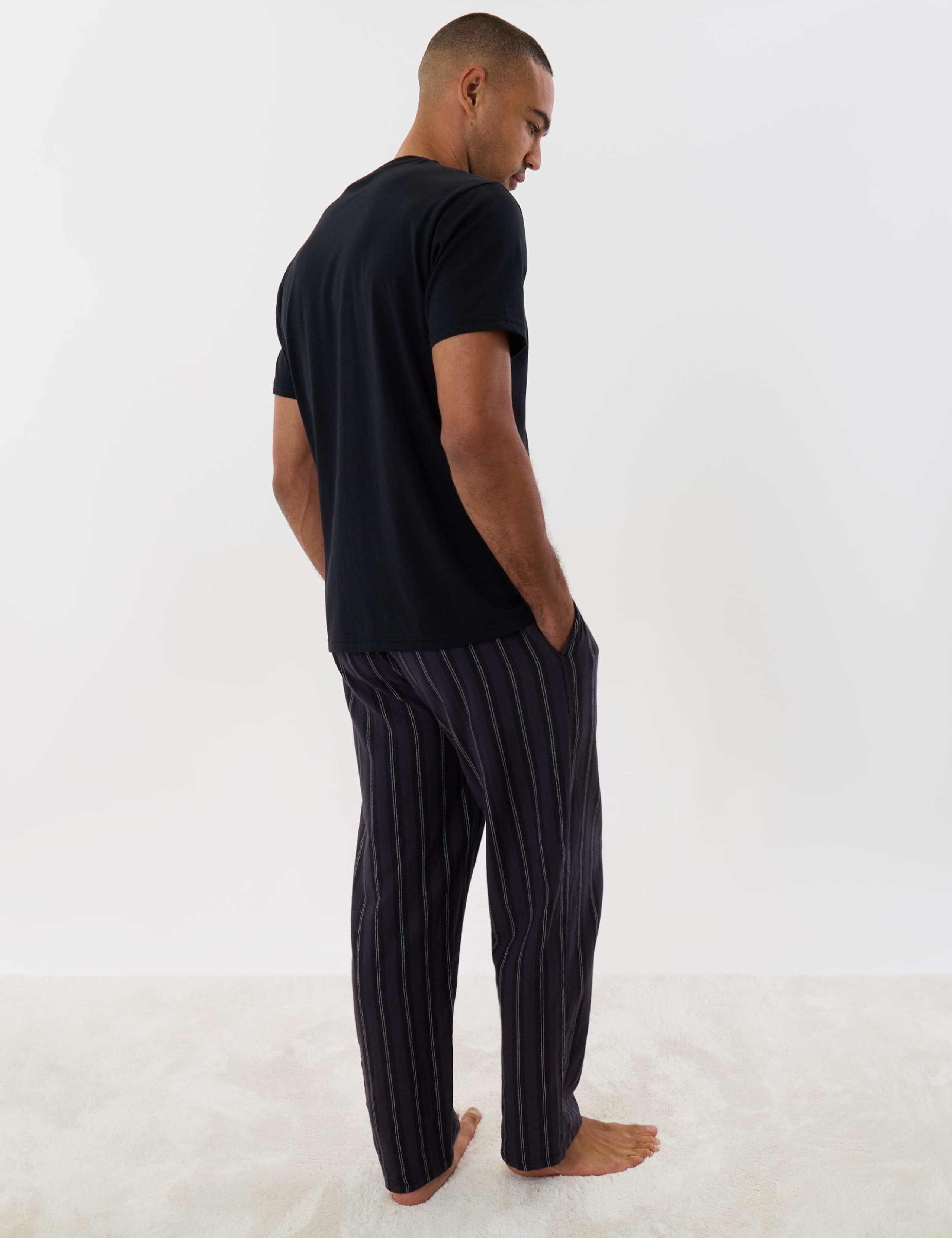 Cotton Rich Striped Flannel Pyjama Set 5 of 5