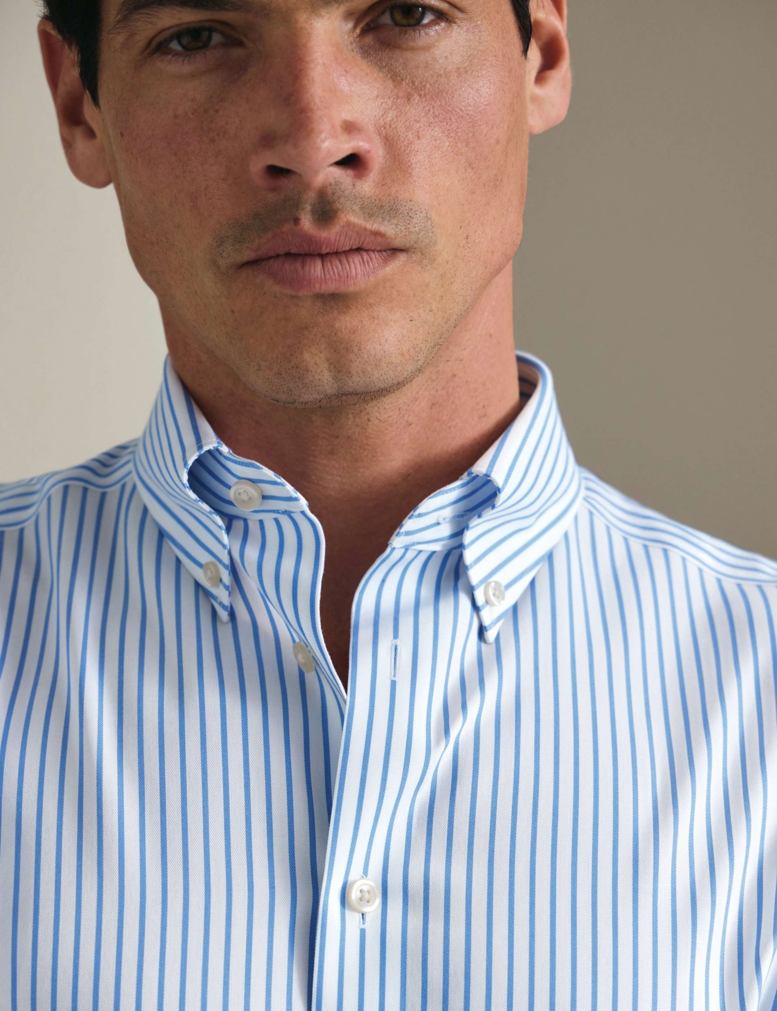 Slim Fit Non Iron Pure Cotton Striped Shirt 3 of 7