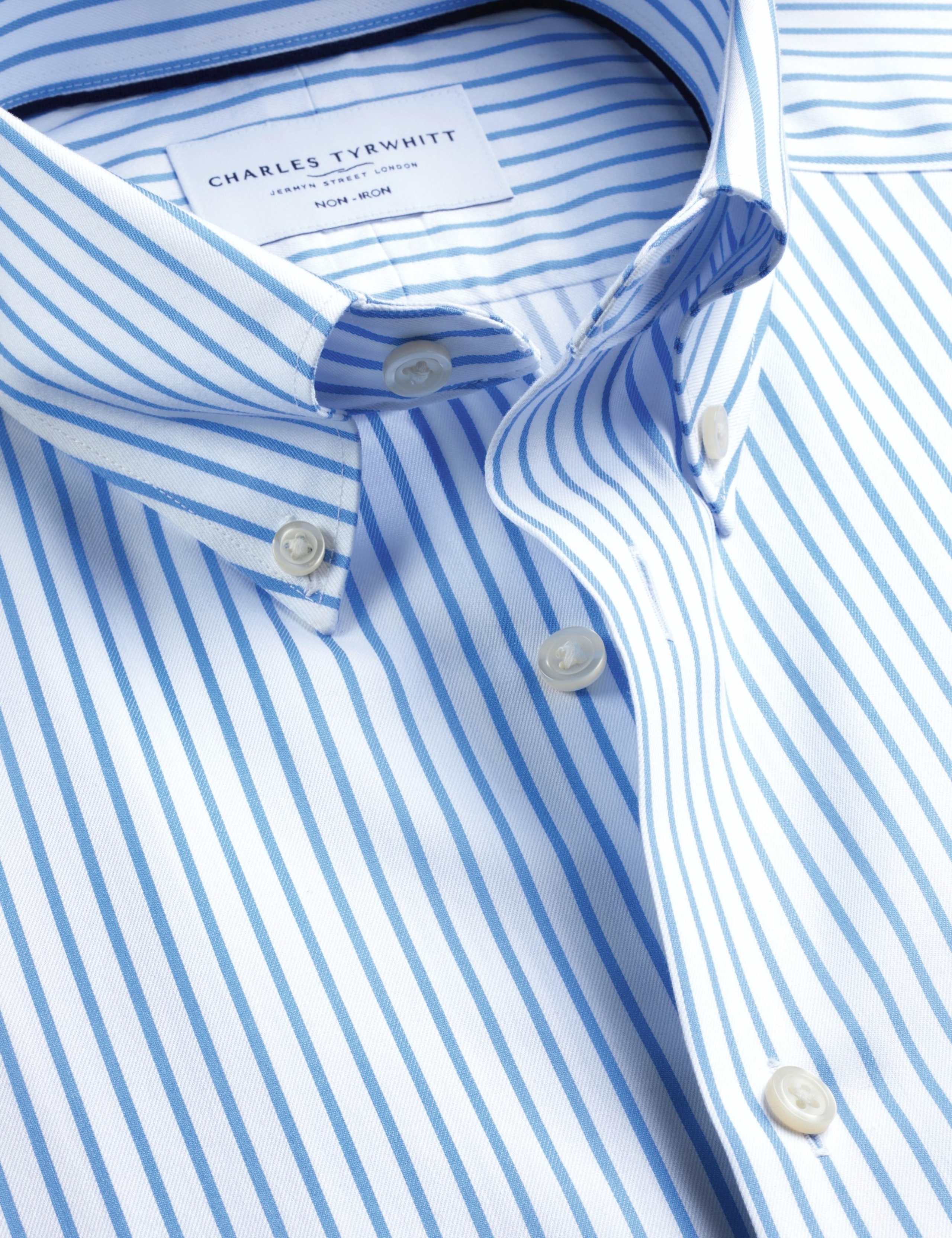 Slim Fit Non Iron Pure Cotton Striped Shirt 5 of 7