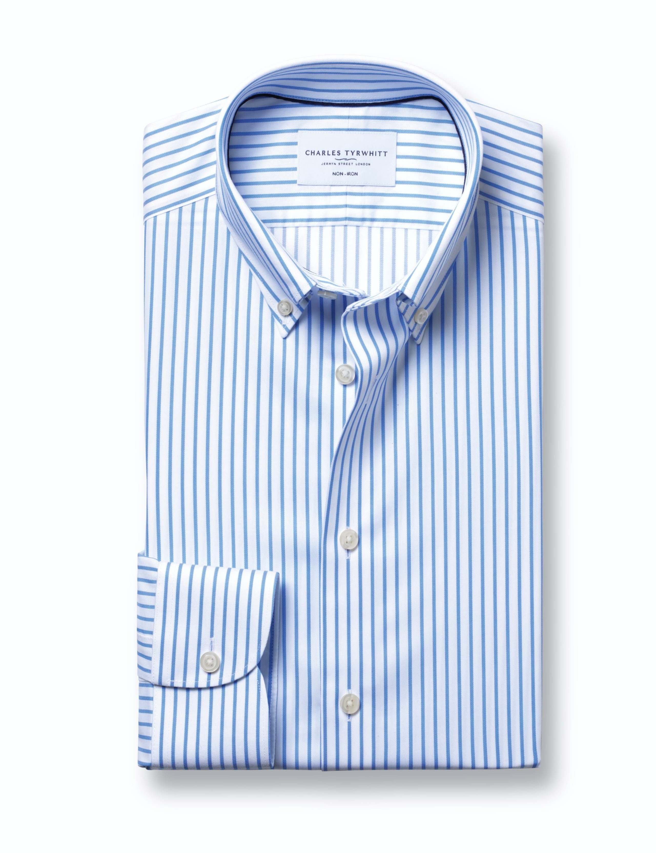 Slim Fit Non Iron Pure Cotton Striped Shirt 7 of 7