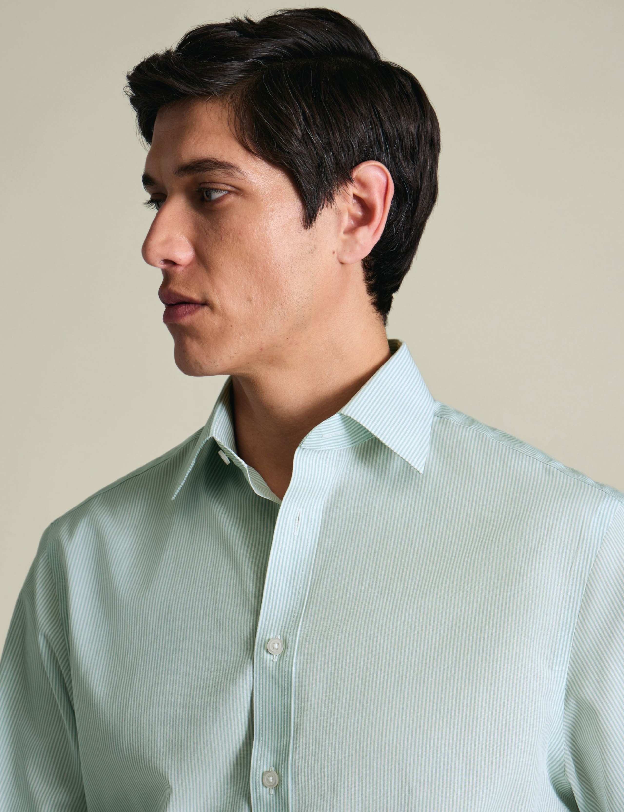 Slim Fit Non Iron Pure Cotton Striped Shirt 3 of 8