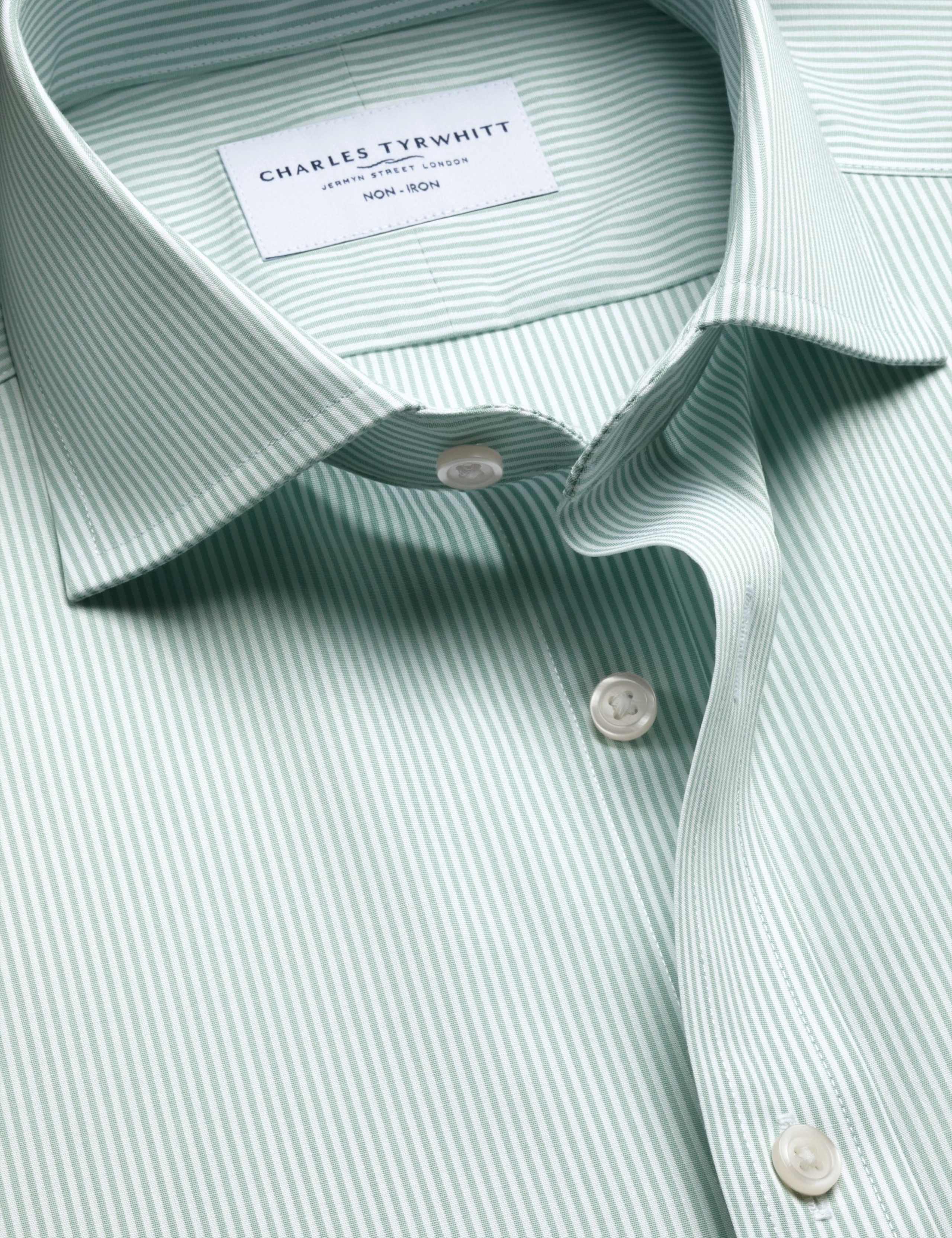 Slim Fit Non Iron Pure Cotton Striped Shirt 6 of 8