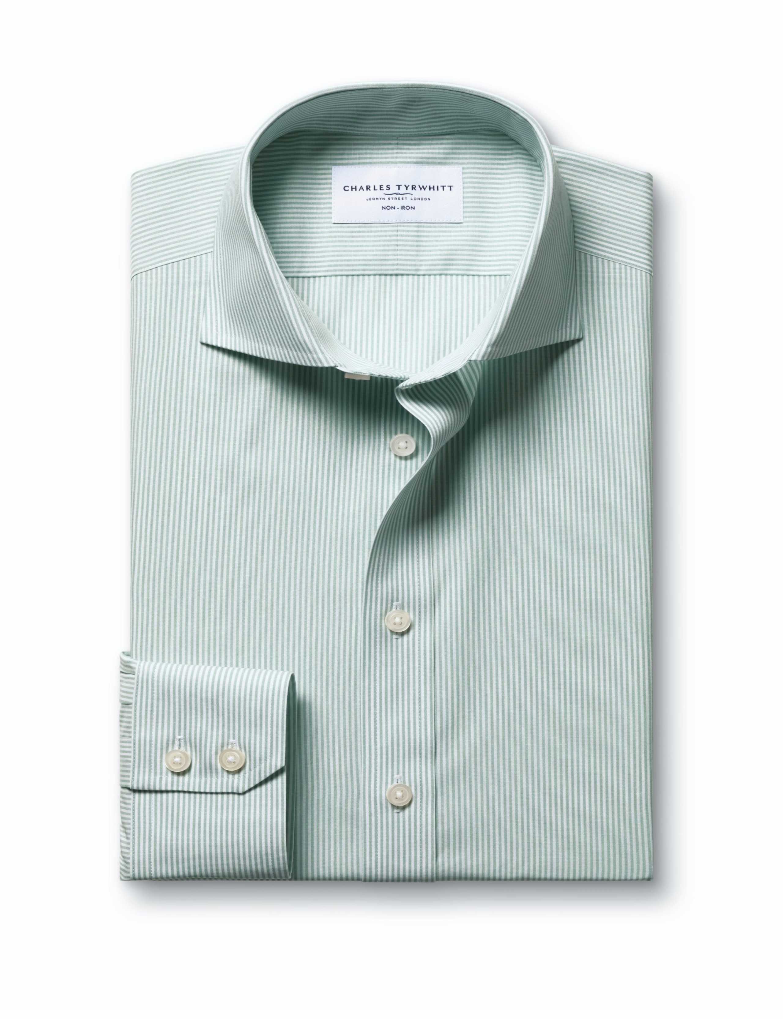 Slim Fit Non Iron Pure Cotton Striped Shirt 8 of 8