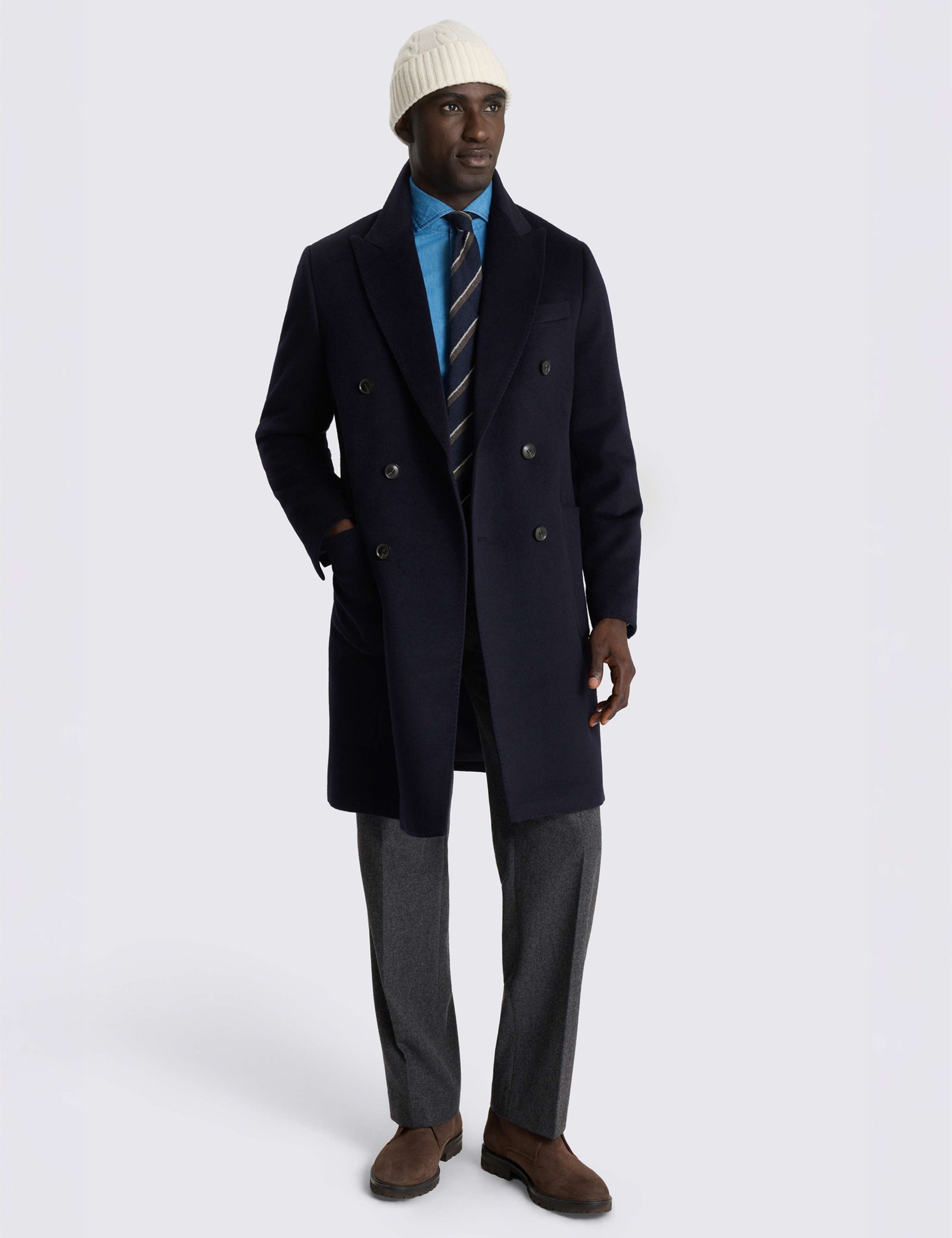Double Breasted Wool Blend Coat 2 of 5