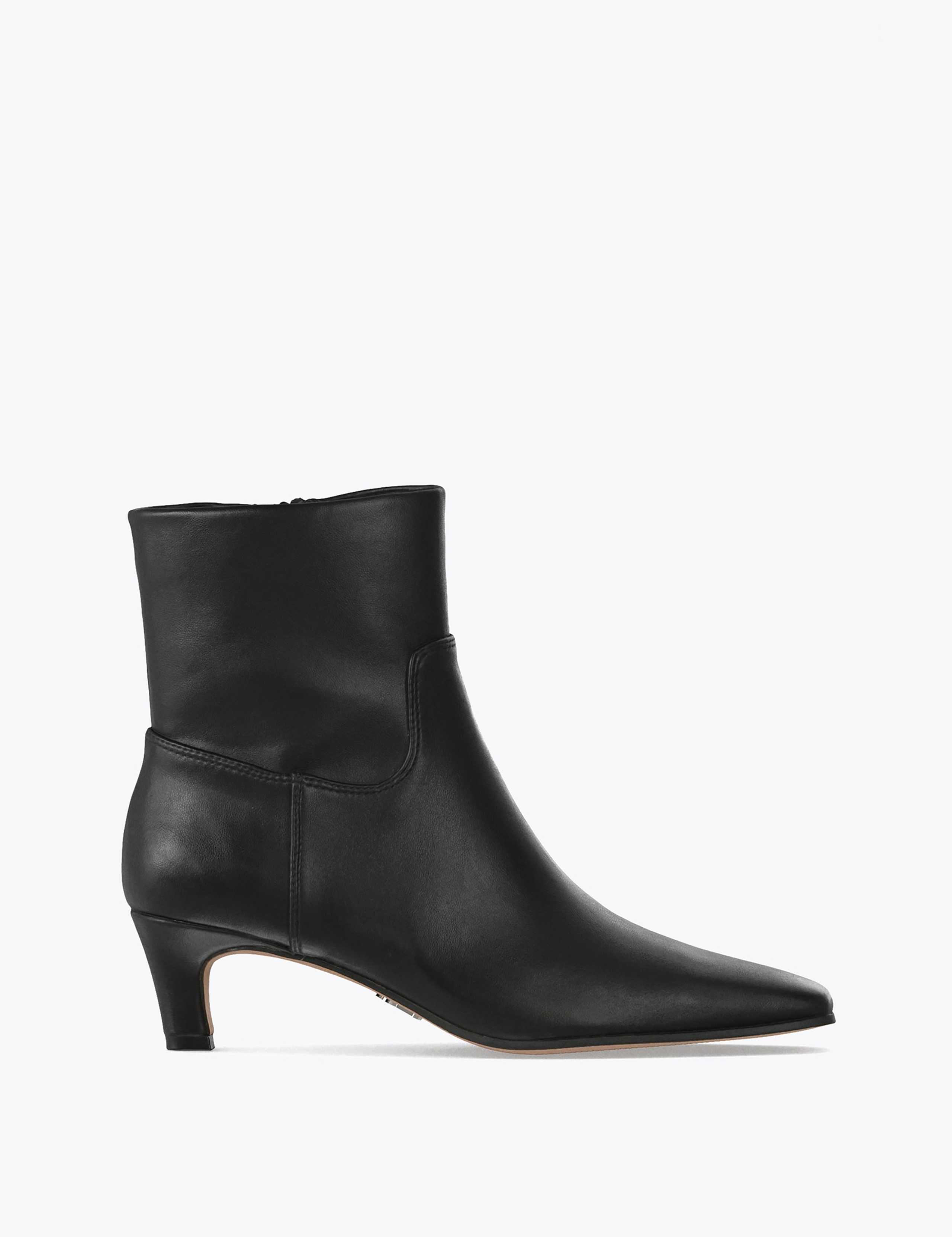 Chelsea Kitten Heel Square Toe Ankle Boots 1 of 6