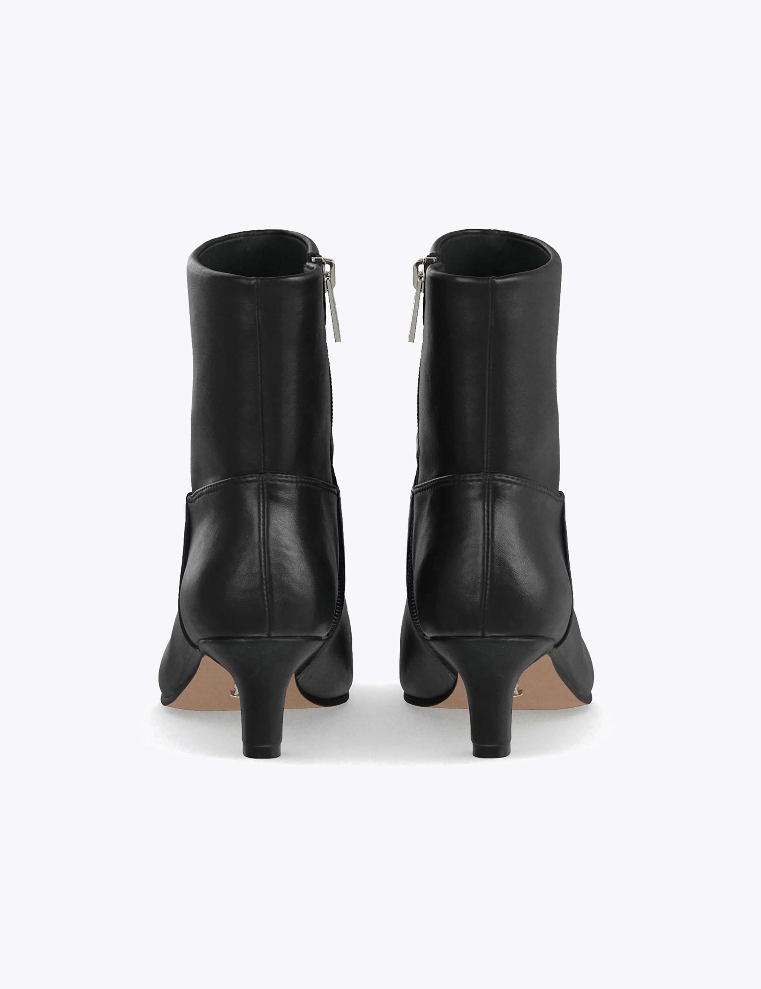 Chelsea Kitten Heel Square Toe Ankle Boots 4 of 6