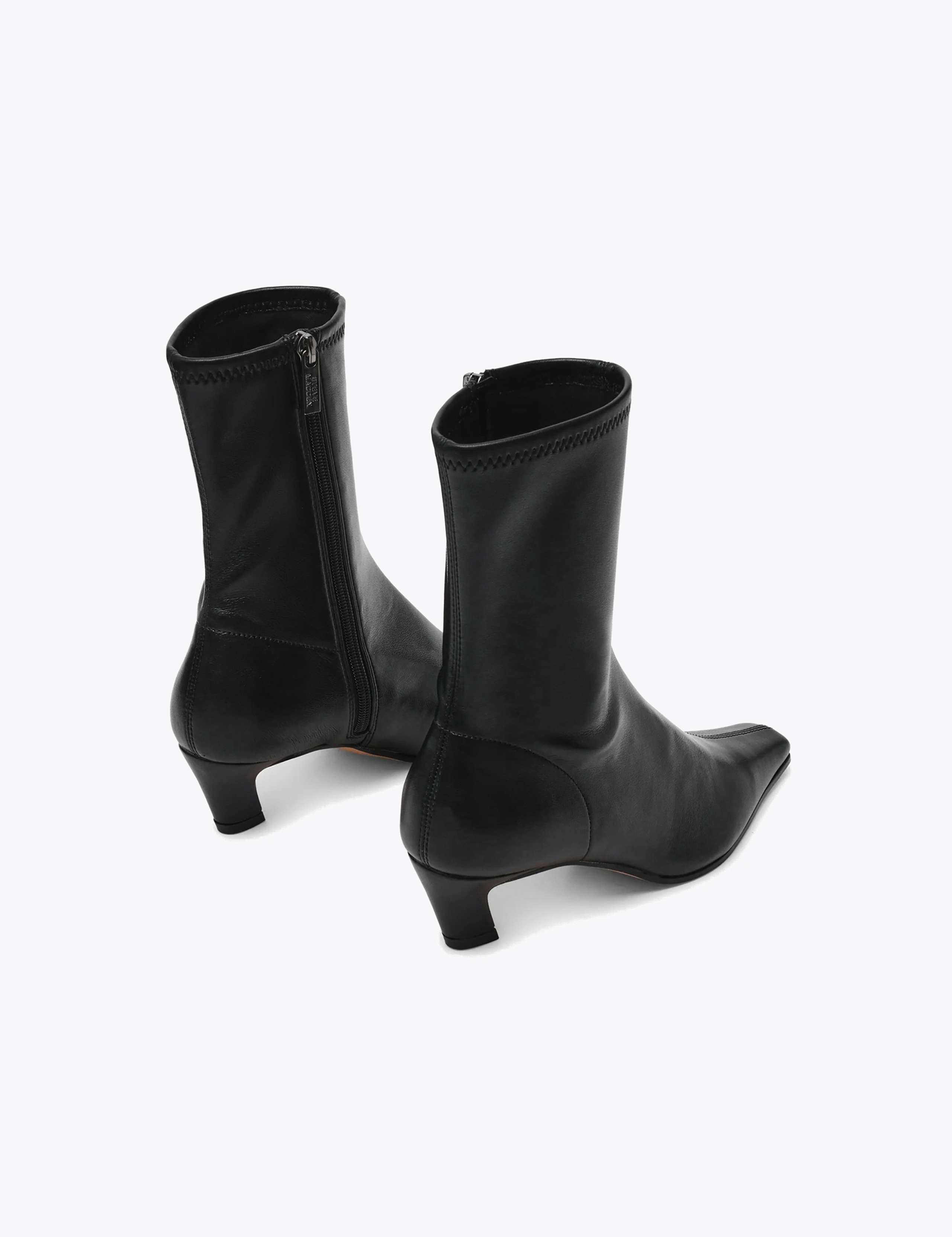 Zip Up Kitten Heel Ankle Boots 6 of 6