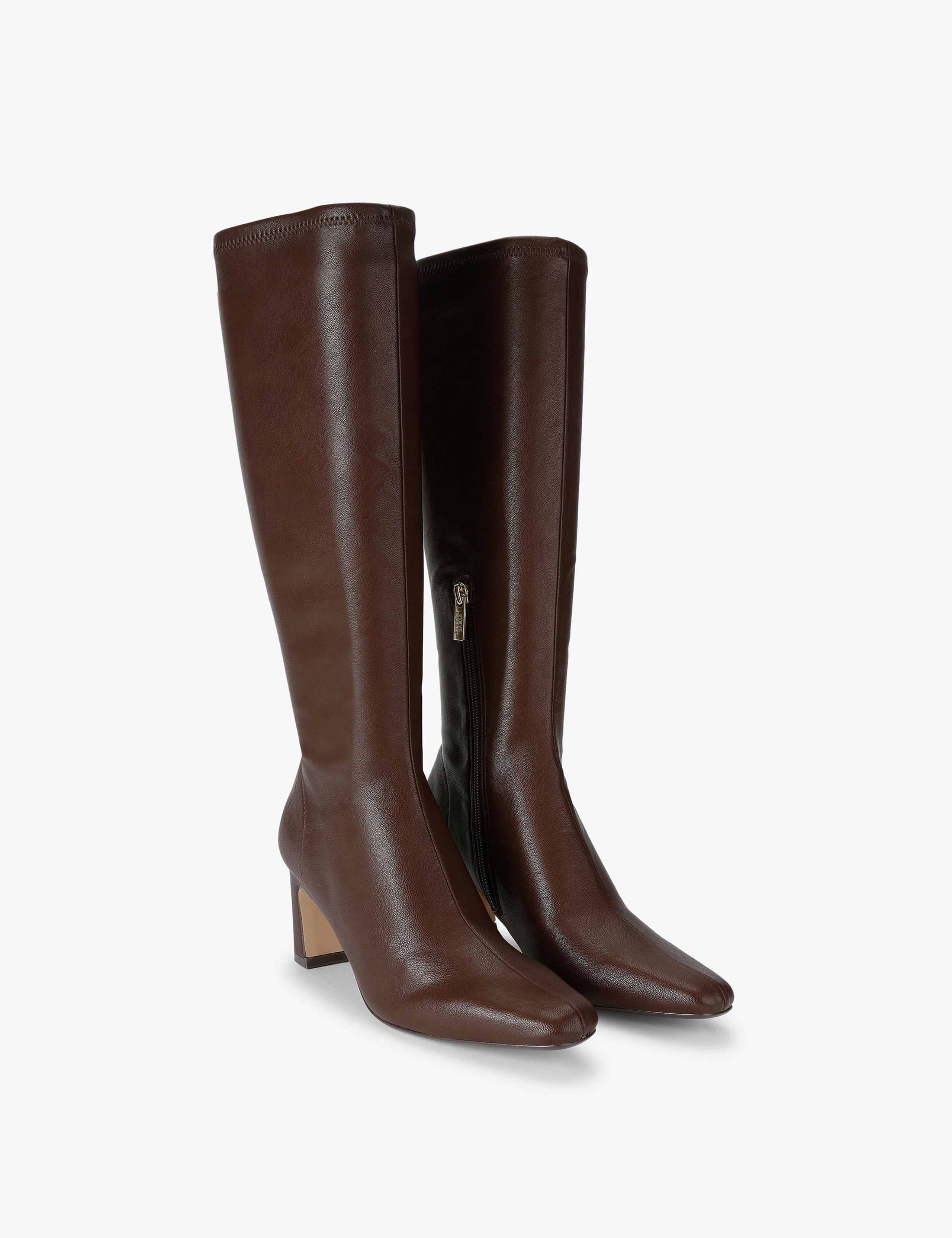 Zip Up Block Heel Knee High Boots 2 of 4