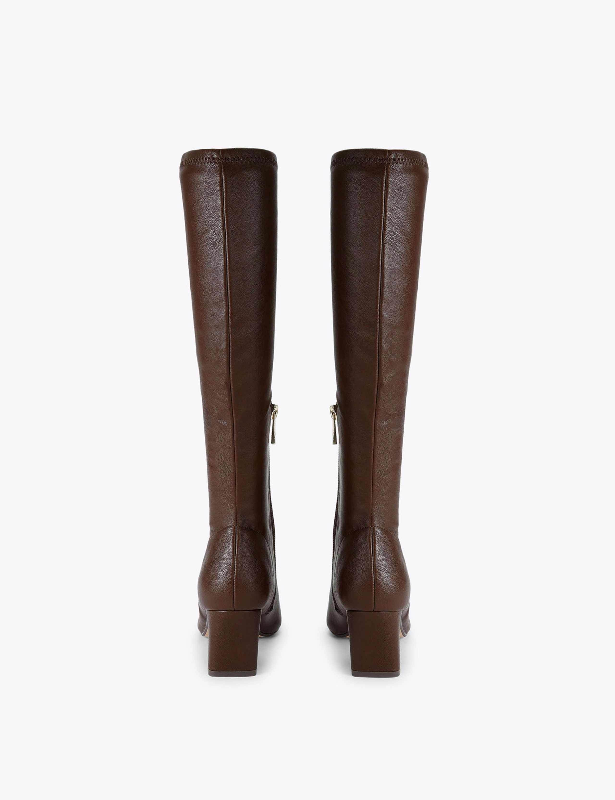 Zip Up Block Heel Knee High Boots 3 of 4