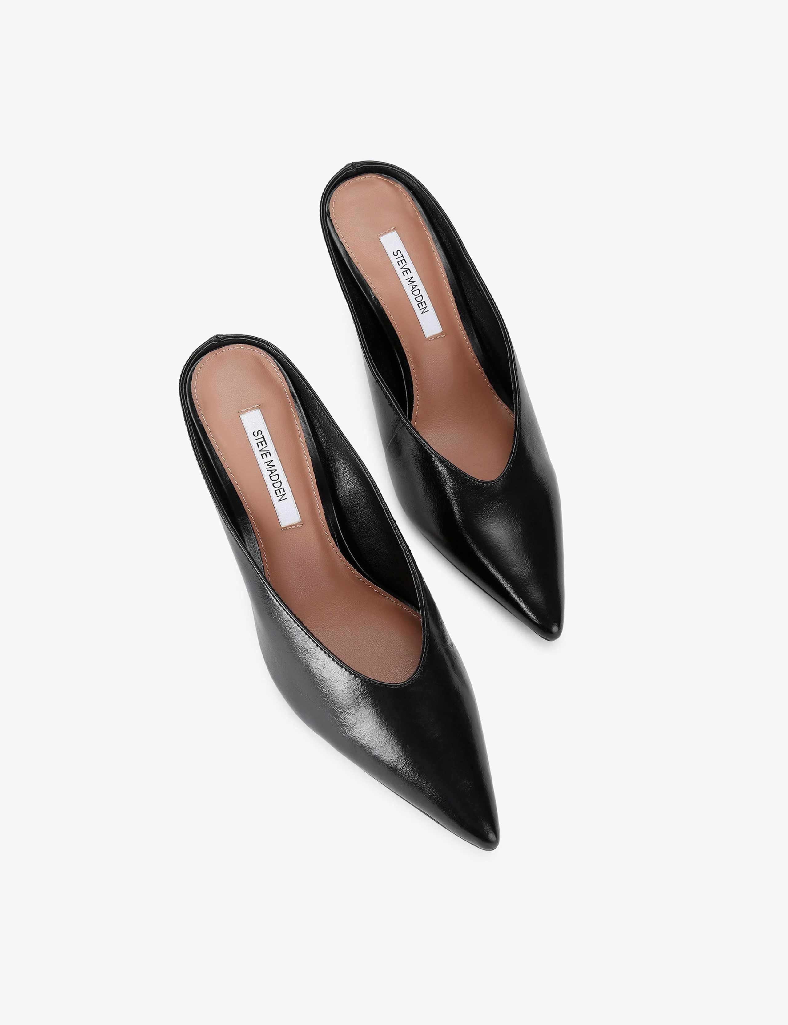 Leather Kitten Heel Pointed Mules 2 of 5