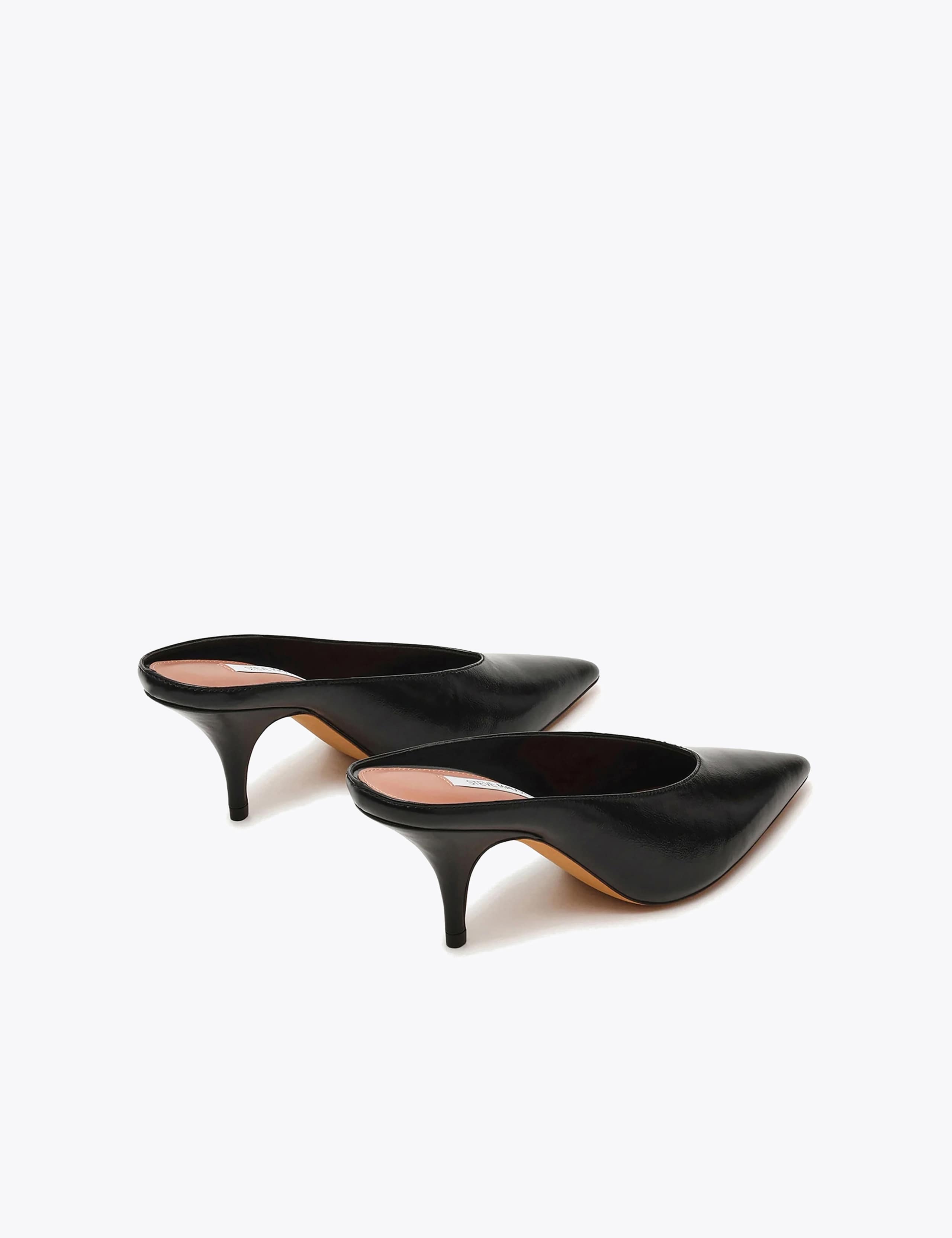 Leather Kitten Heel Pointed Mules 3 of 5