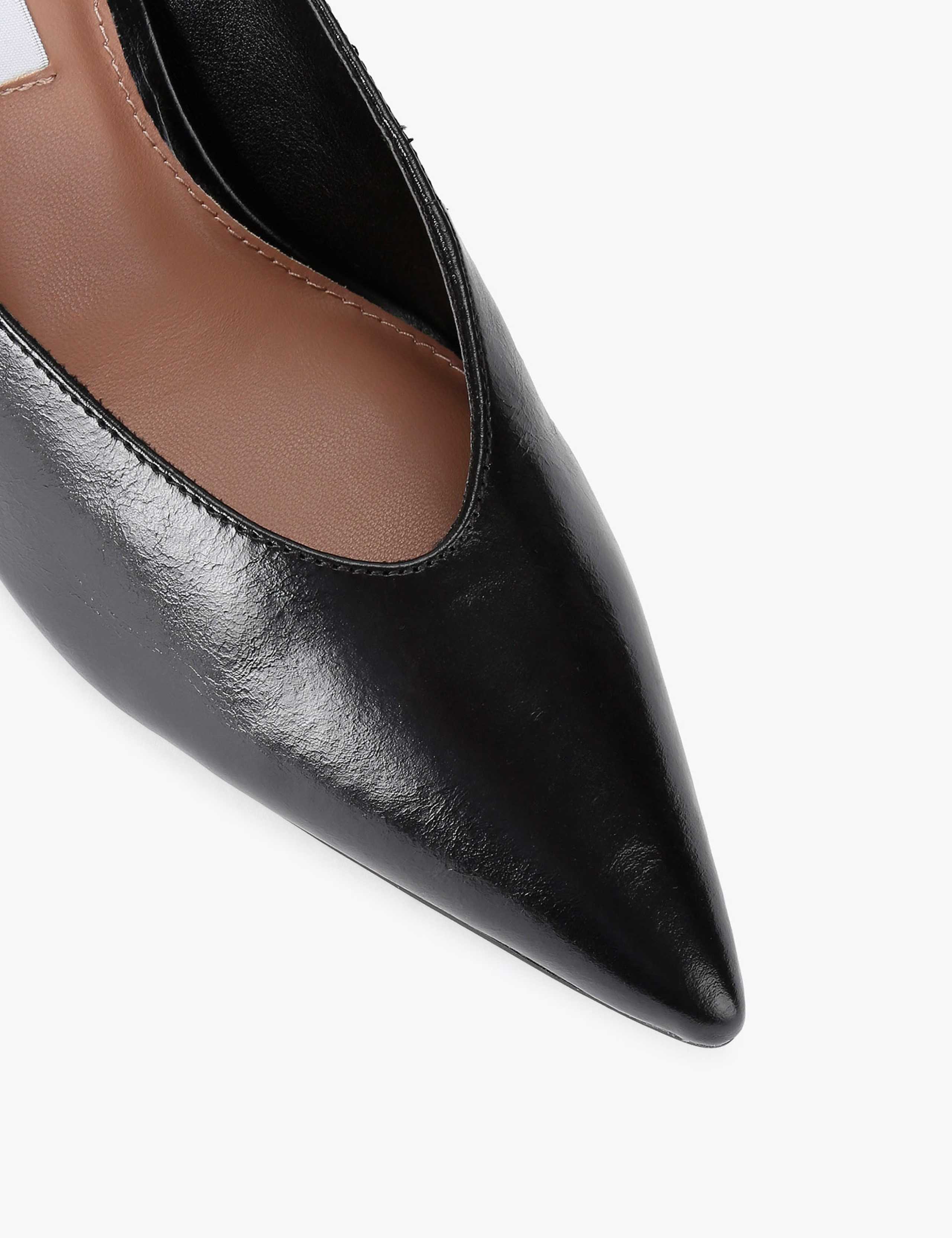 Leather Kitten Heel Pointed Mules 4 of 5