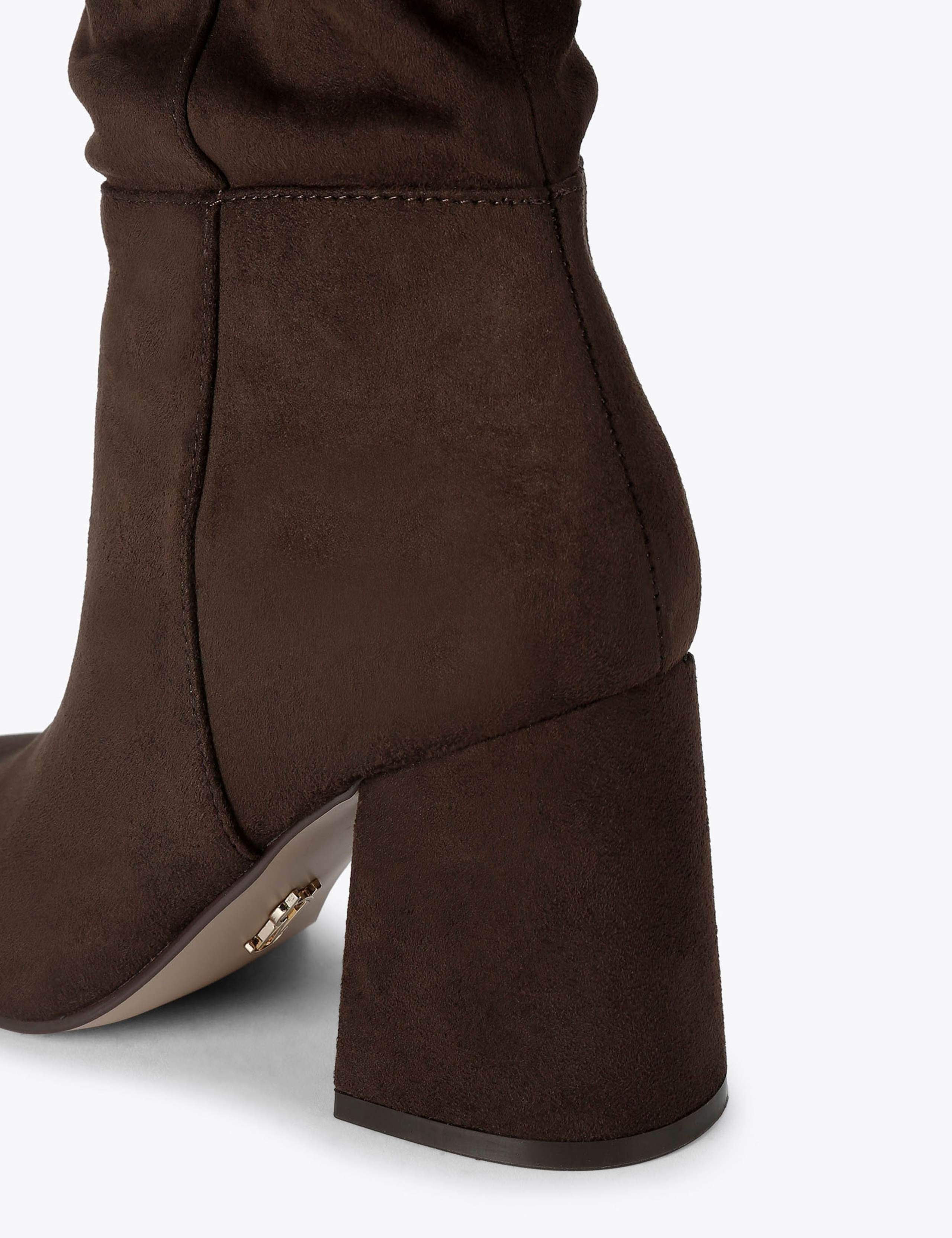 Block Heel Ruched Knee High Boots 4 of 4