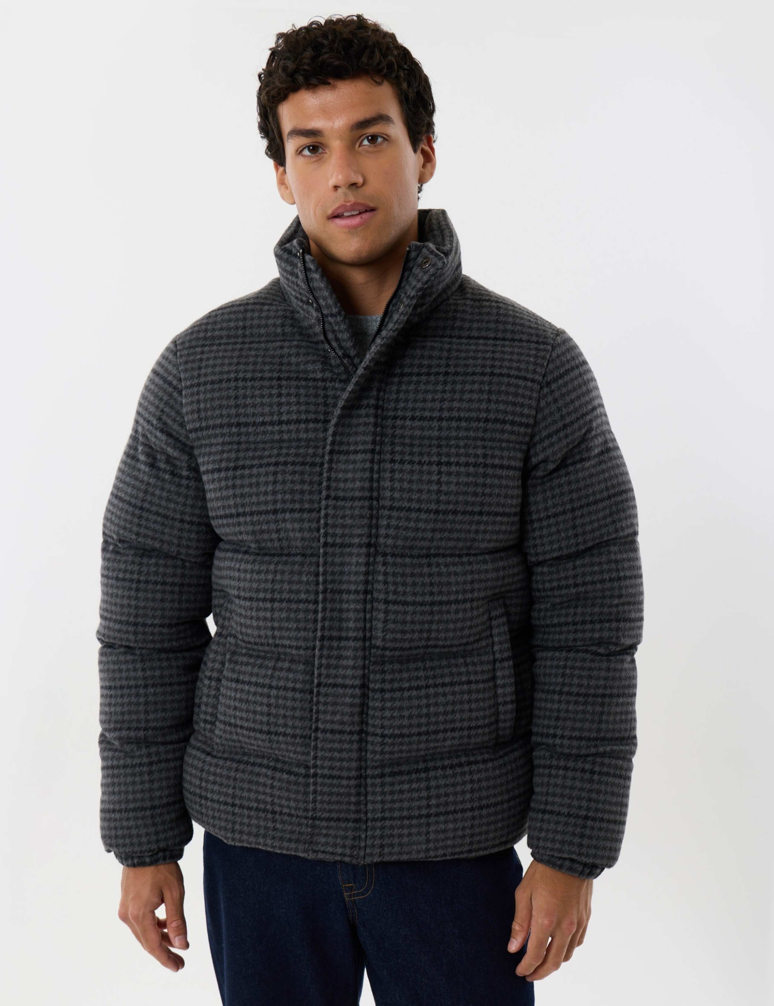 Checked Puffer Coat 3 of 7