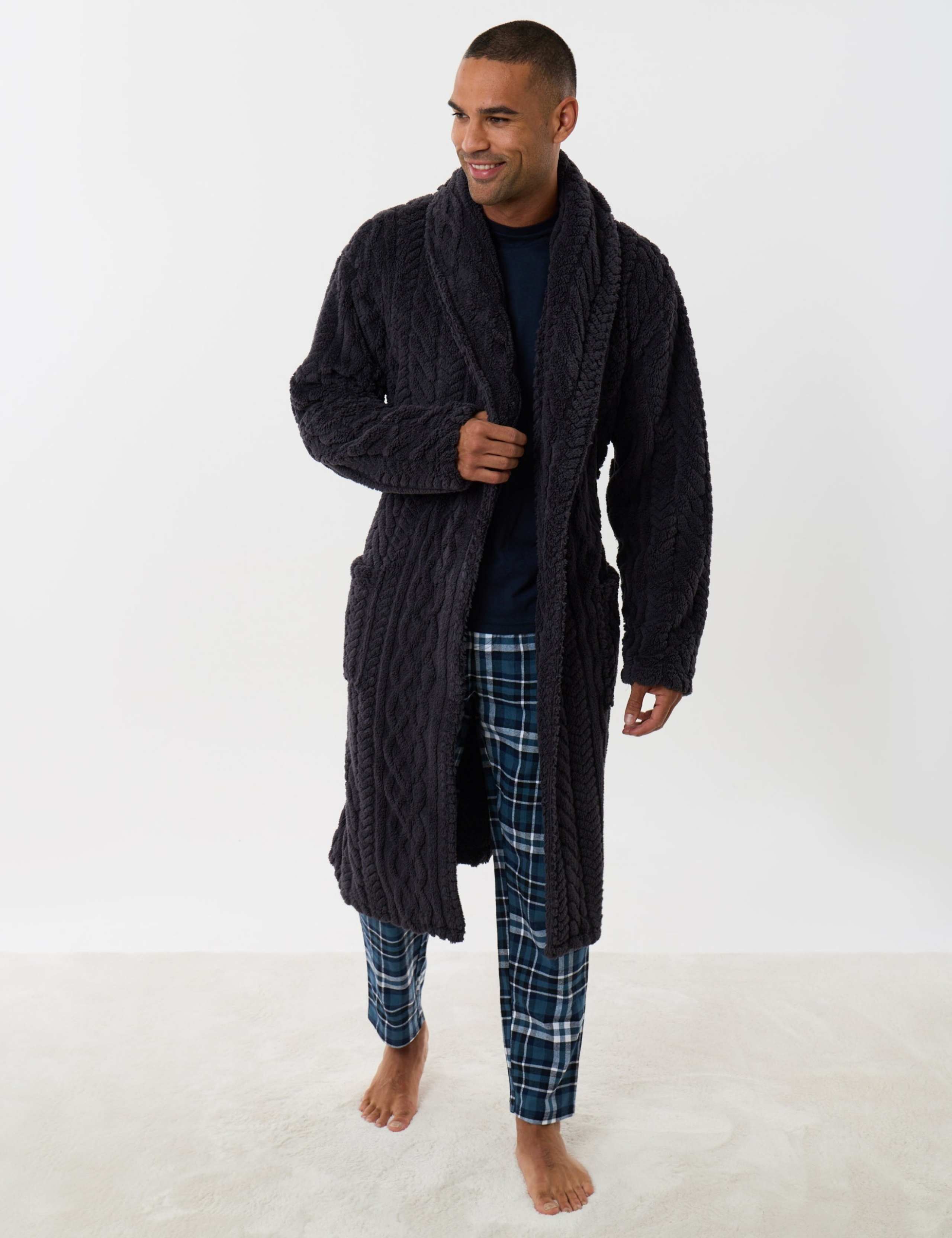 Cable Fleece Dressing Gown 3 of 5