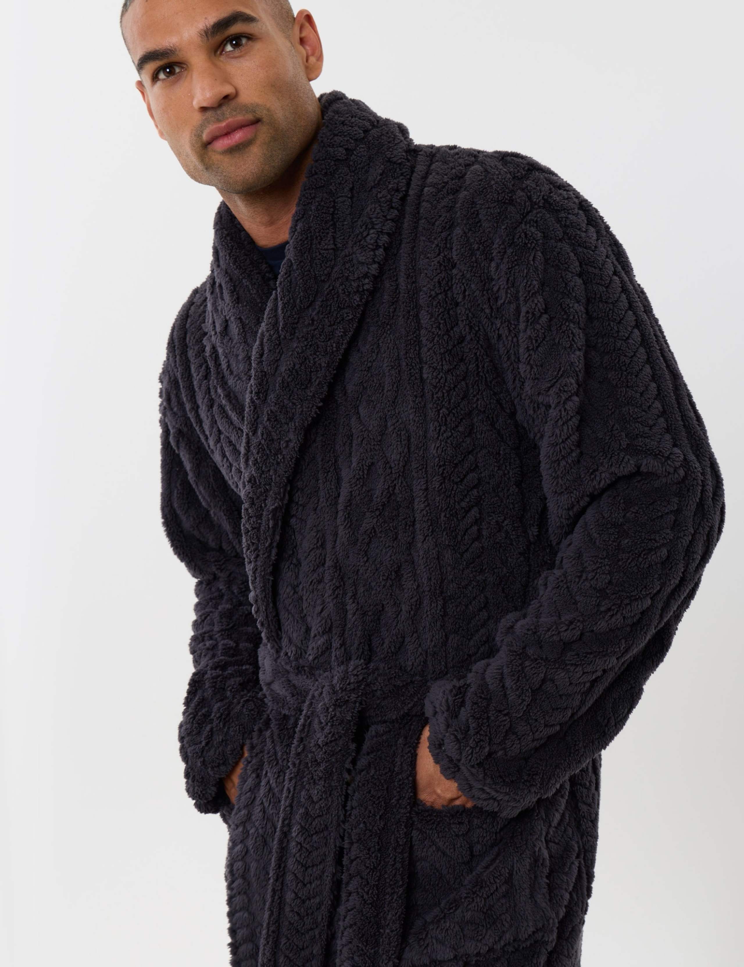Cable Fleece Dressing Gown 4 of 5