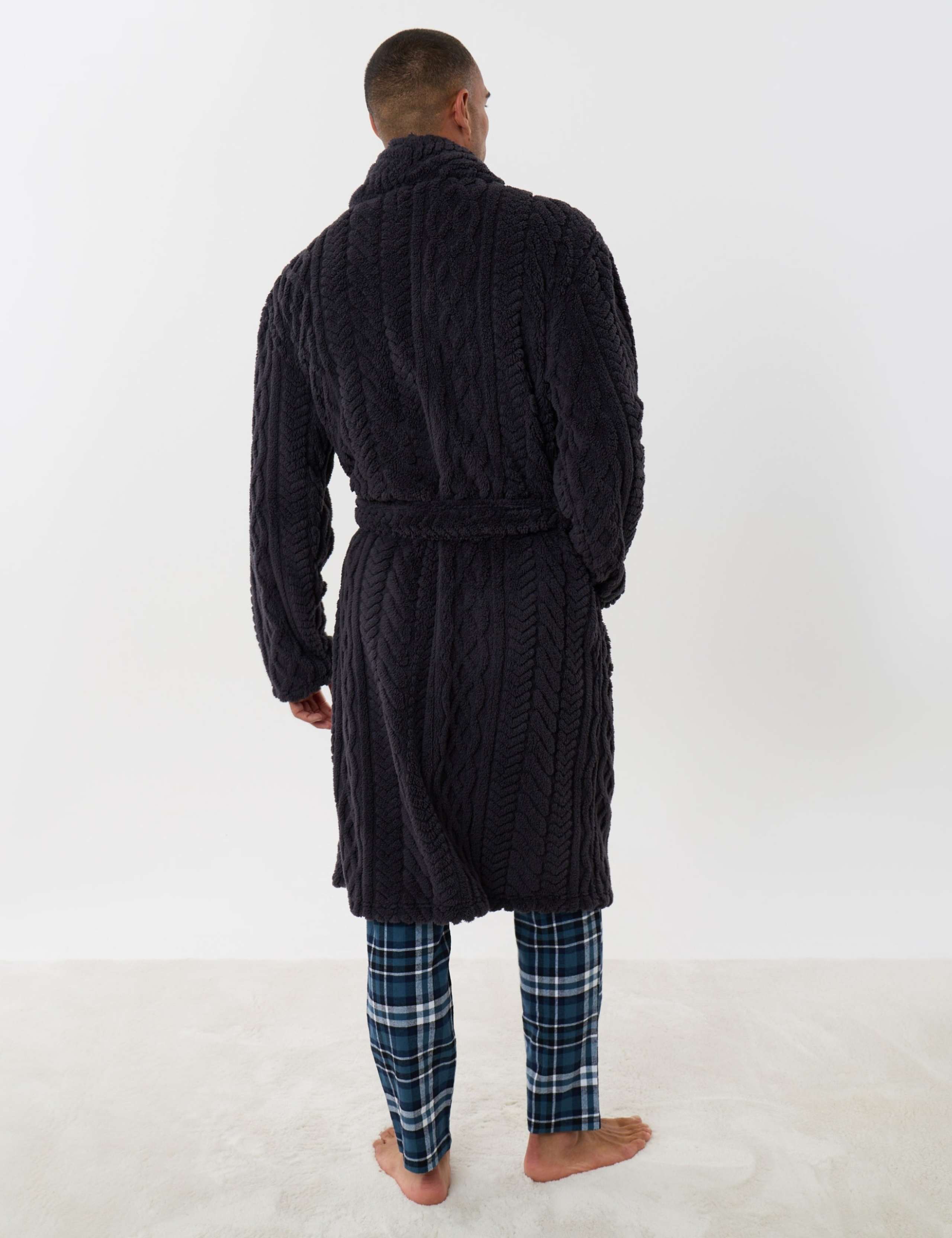Cable Fleece Dressing Gown 5 of 5