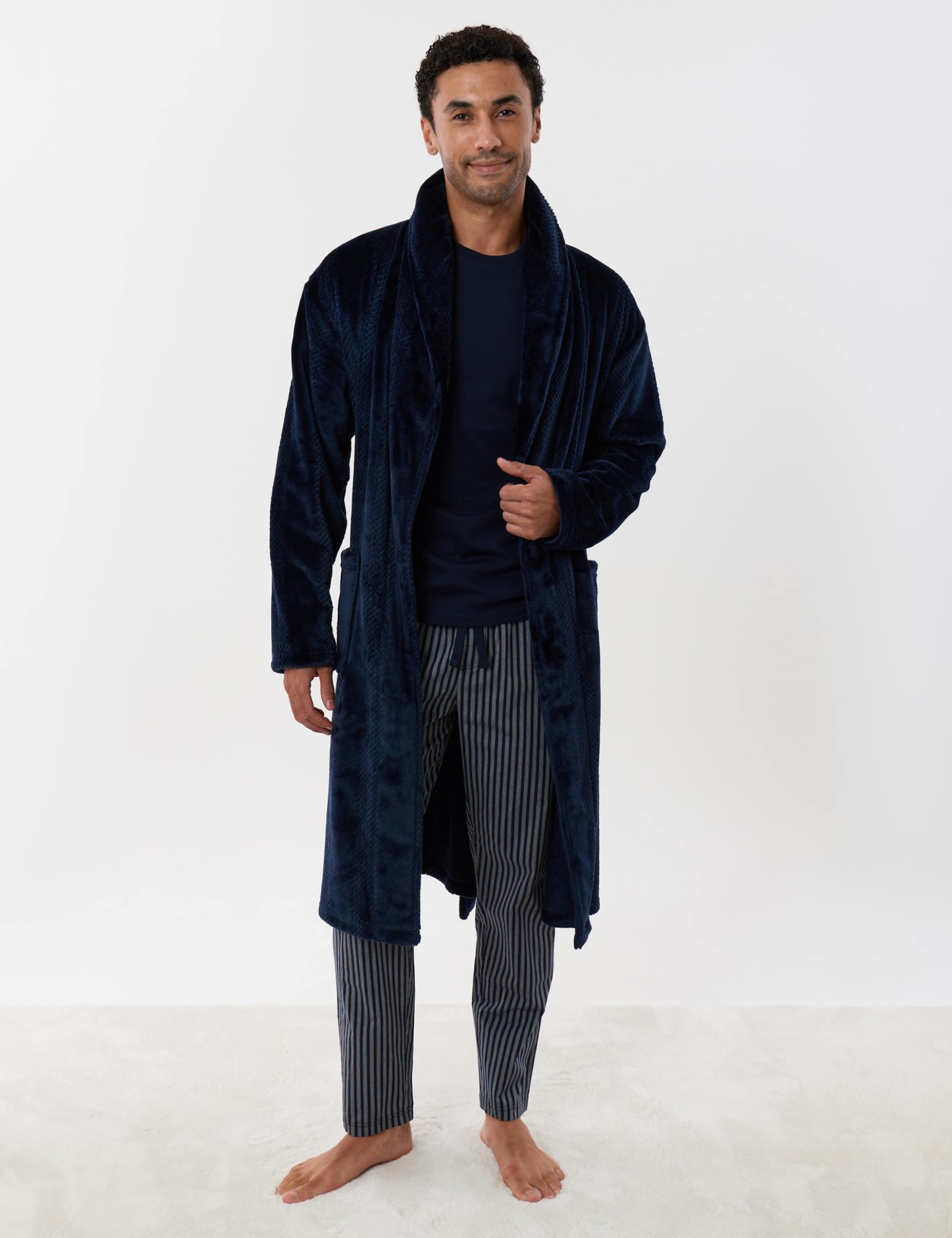 Textured Fleece Dressing Gown 3 of 5