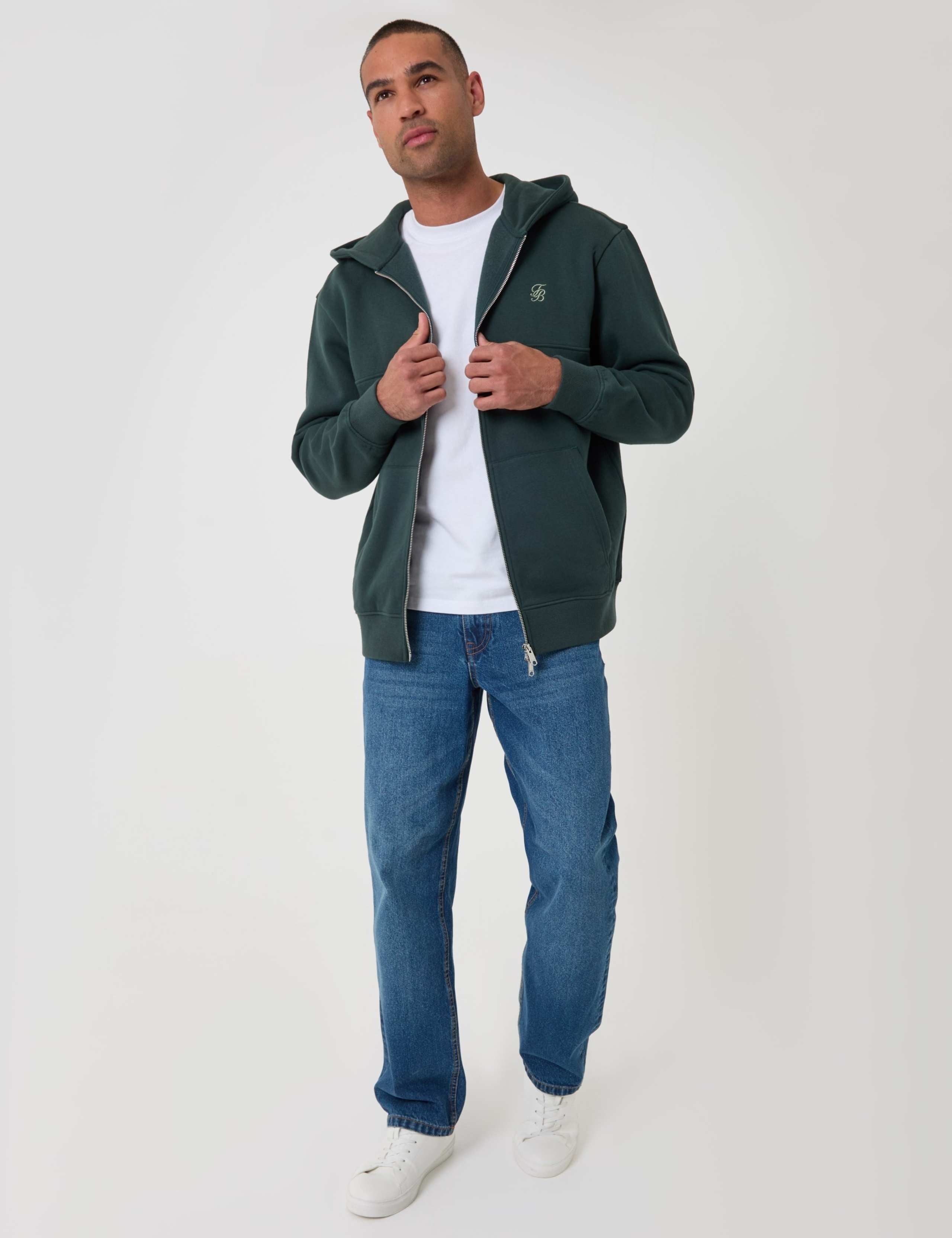 Relaxed Fit Cotton Rich Zip Up Hoodie 3 of 6