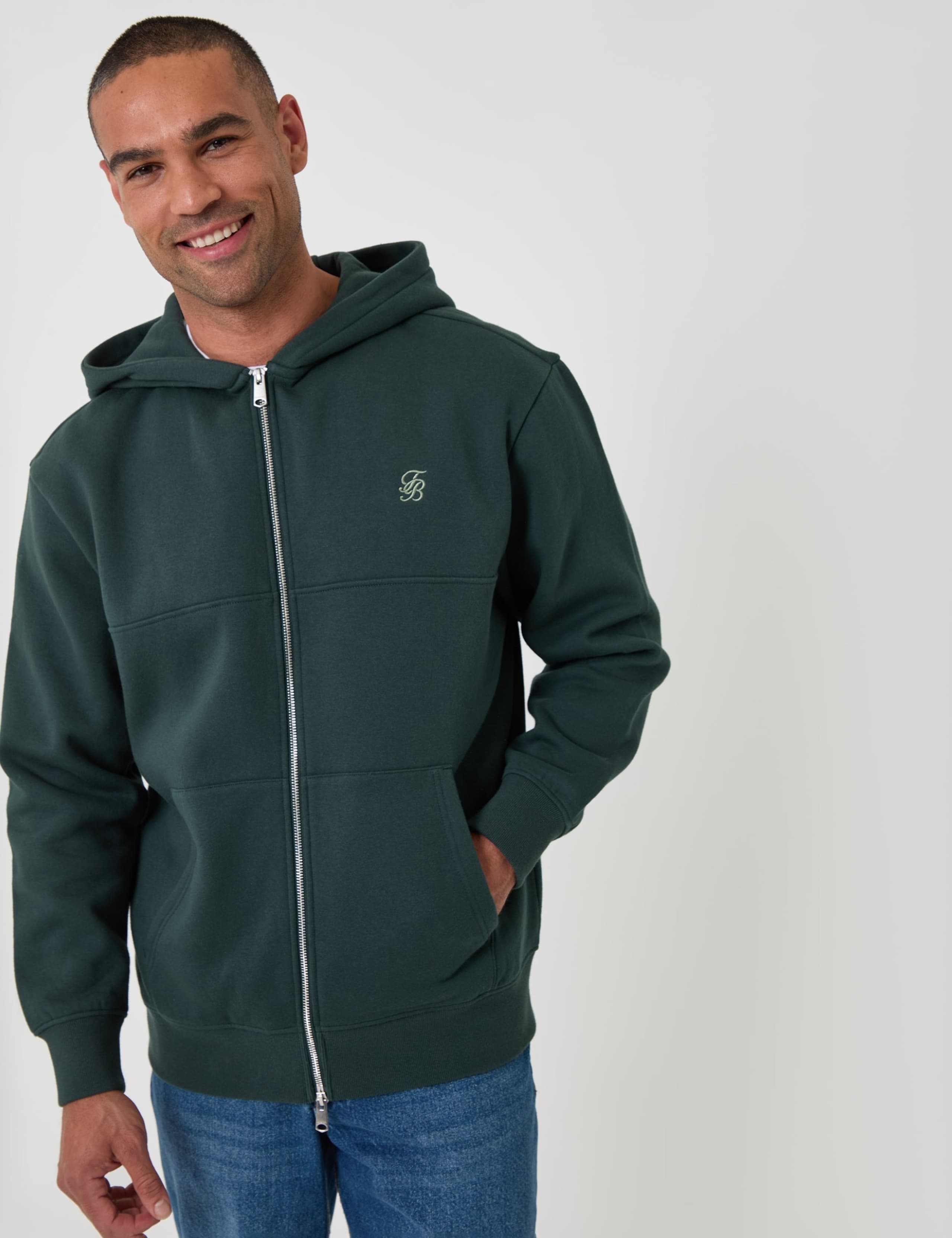 Relaxed Fit Cotton Rich Zip Up Hoodie 4 of 6