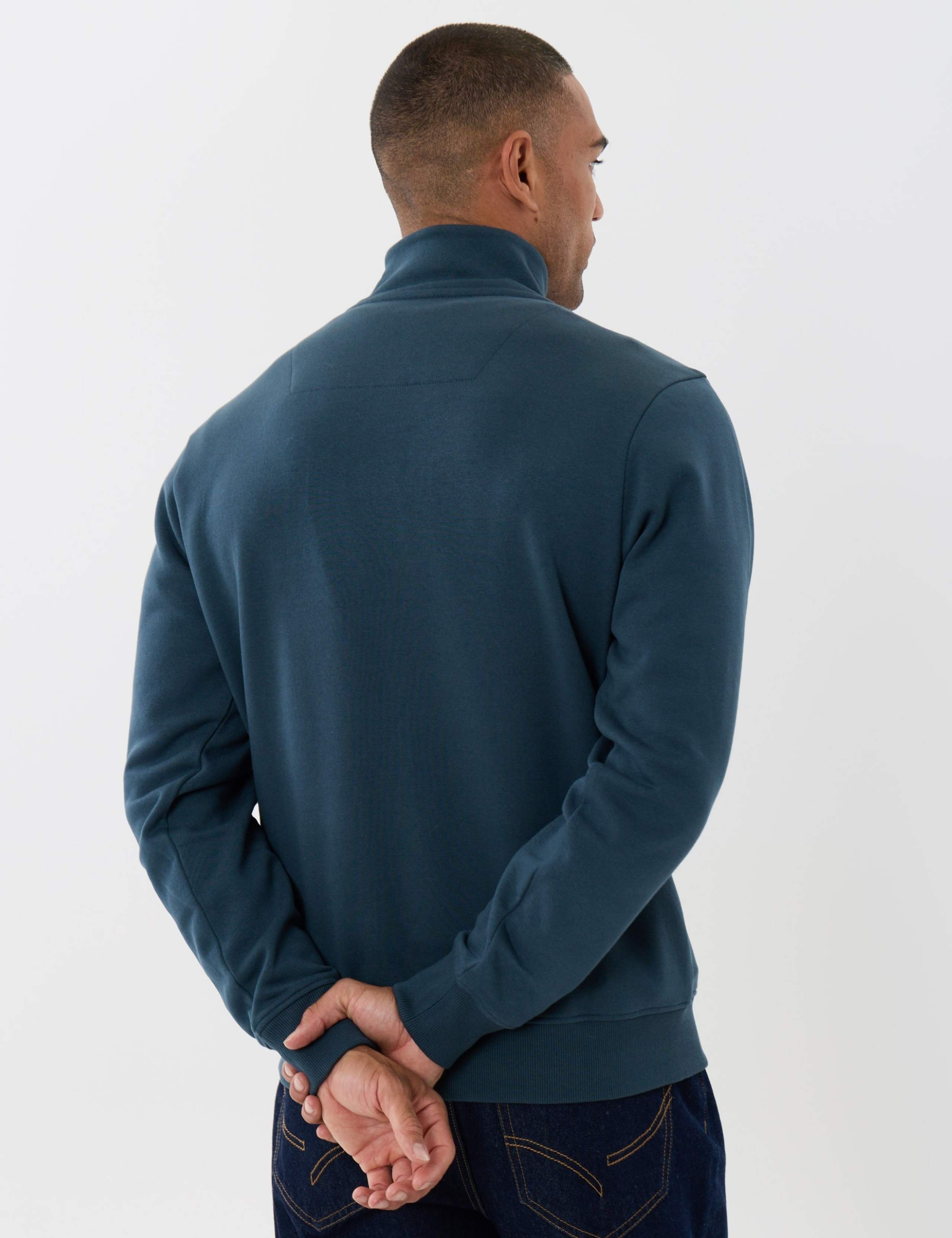 Cotton Rich Funnel Neck Quarter Zip Sweatshirt 5 of 5