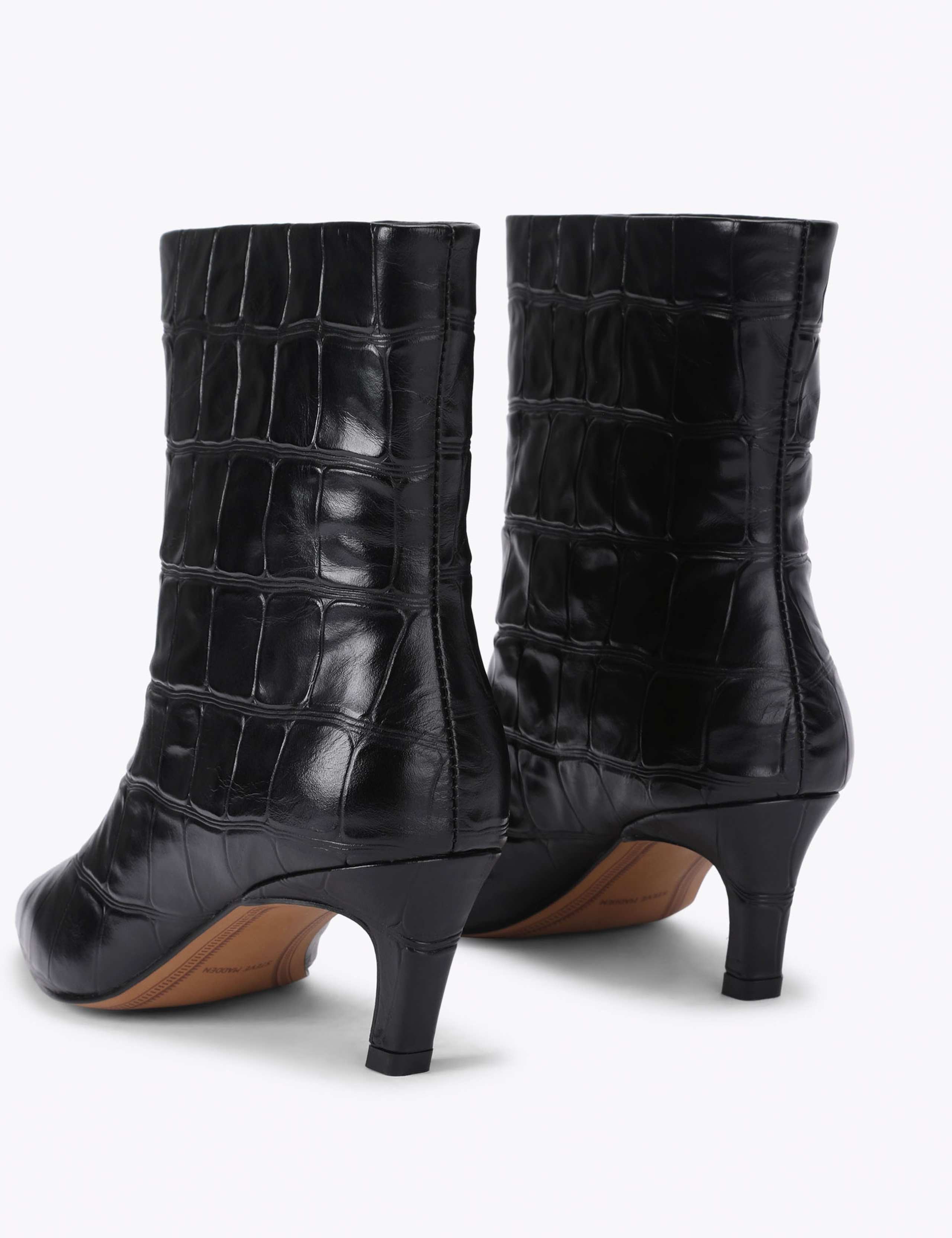 Greed Leather Kitten Heel Ankle Boots 3 of 5
