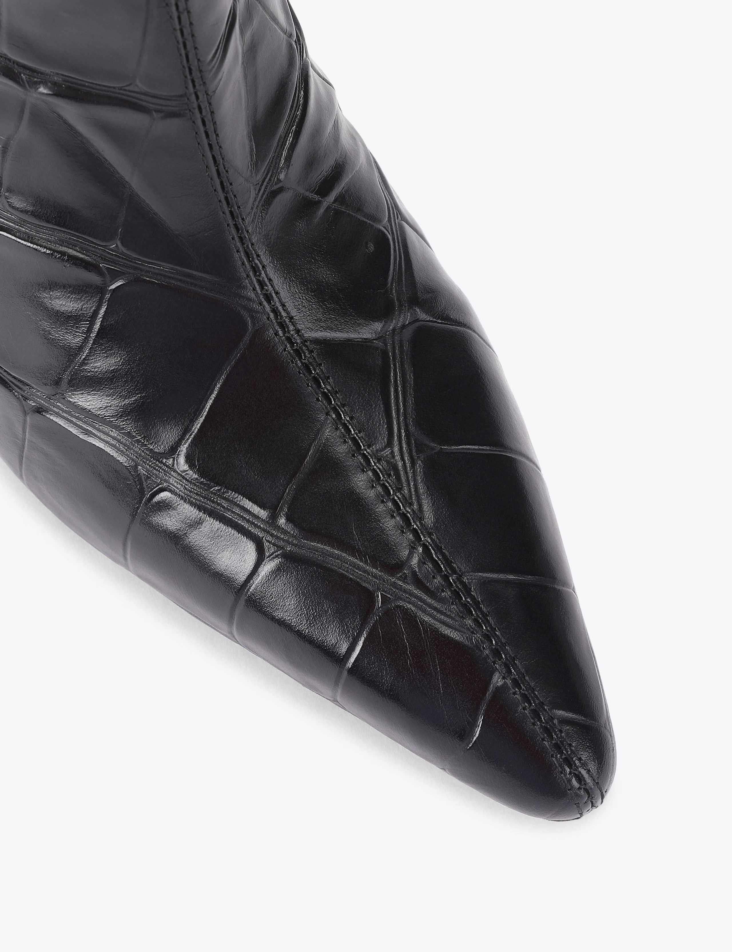 Greed Leather Kitten Heel Ankle Boots 4 of 5